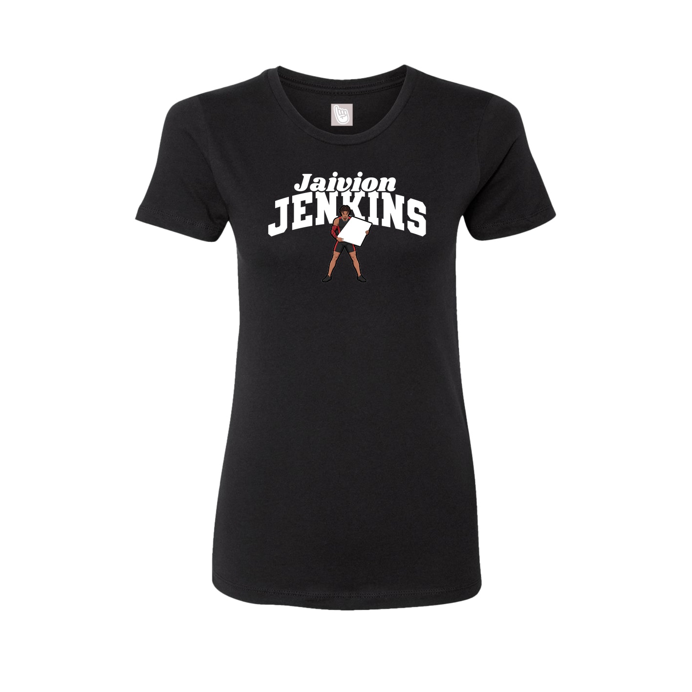 Fitted Women's Tee — Signature Arch in Black