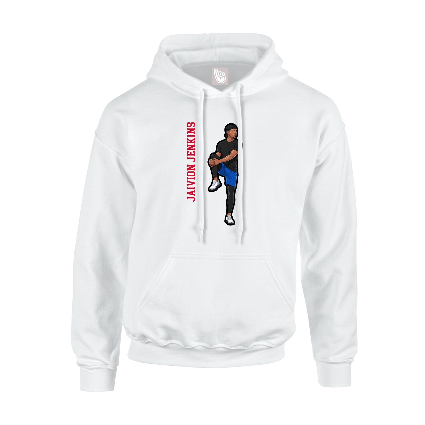Hoodie — Name Vertical in White