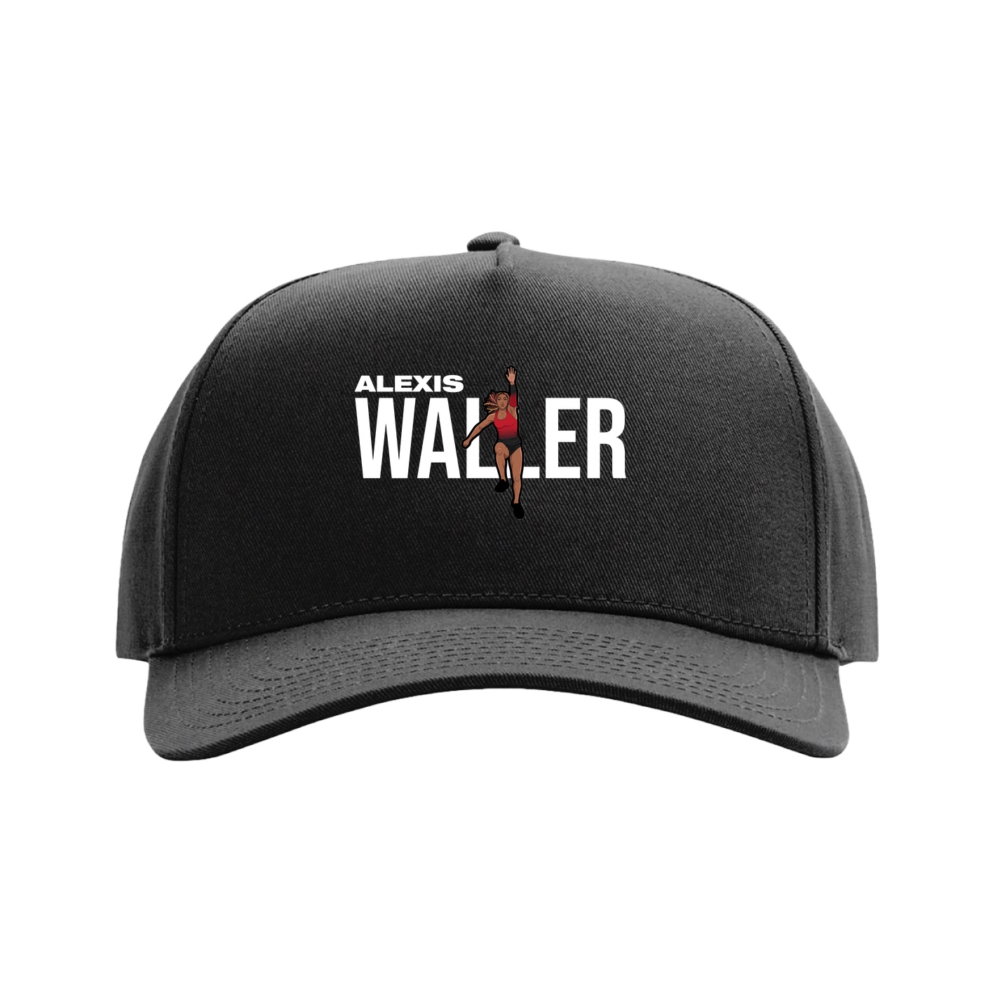Full Fabric Five-Panel Champ Cap — Player Name in Black