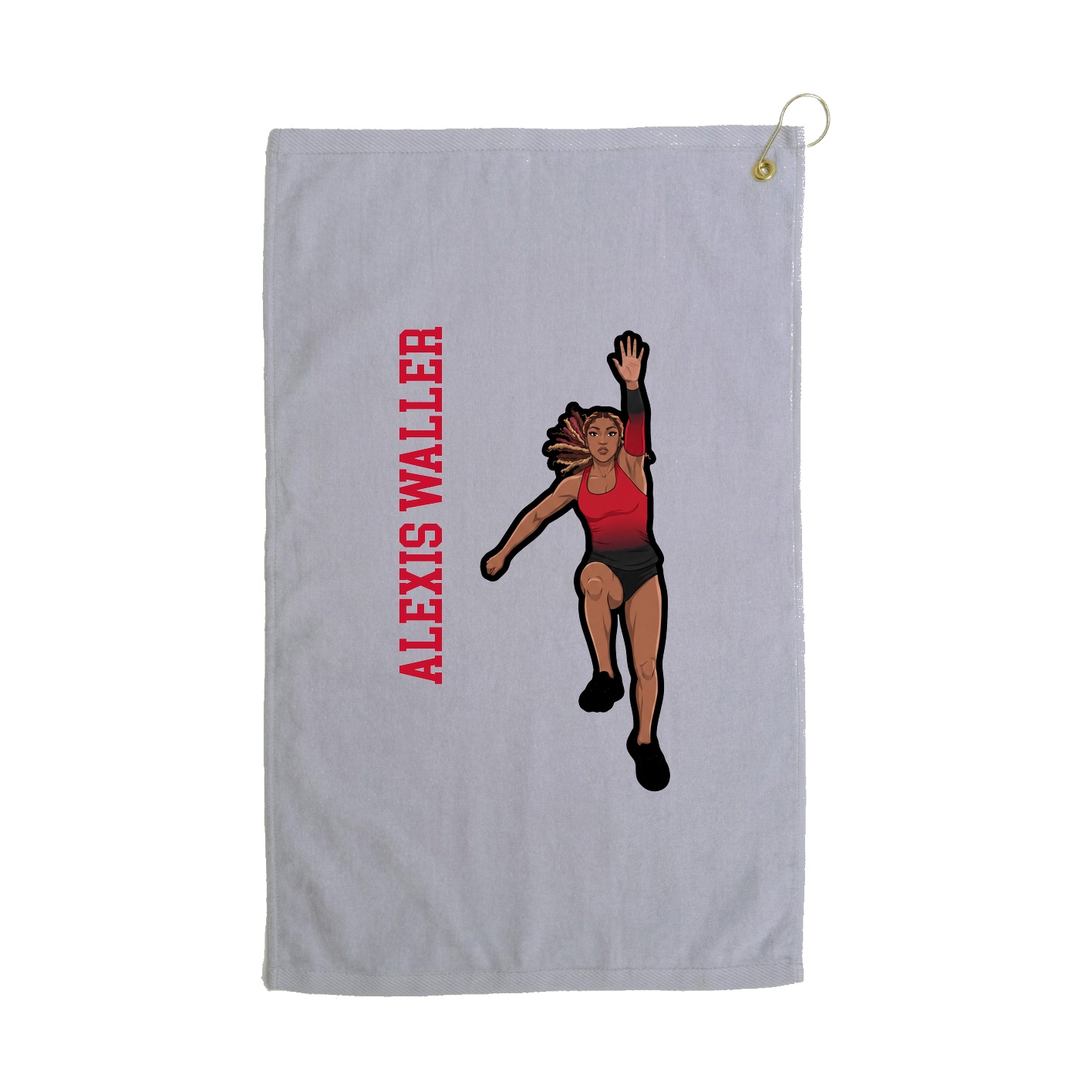 Golf Towel — Name Vertical in Grey