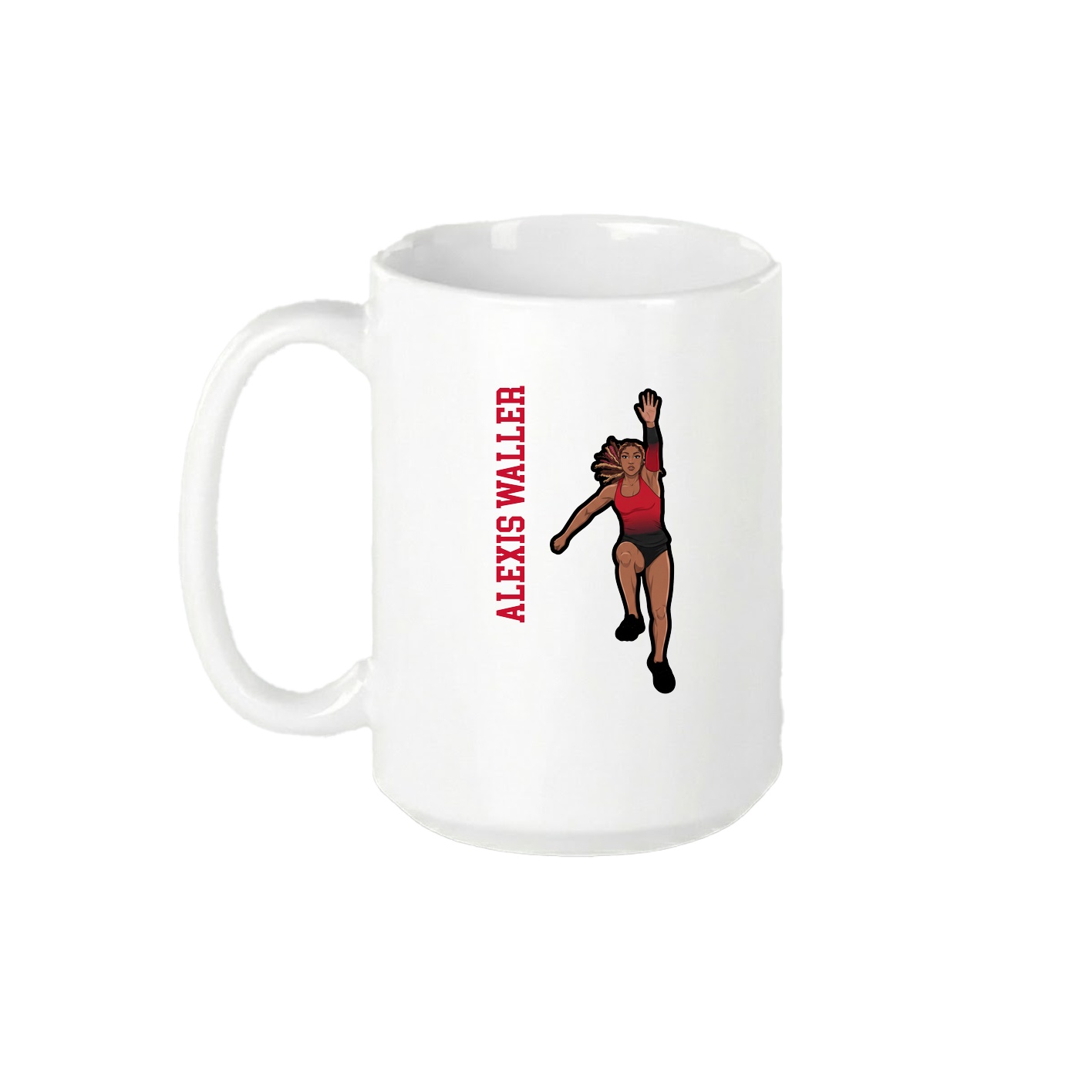 15oz Coffee Mug — Name Vertical in White