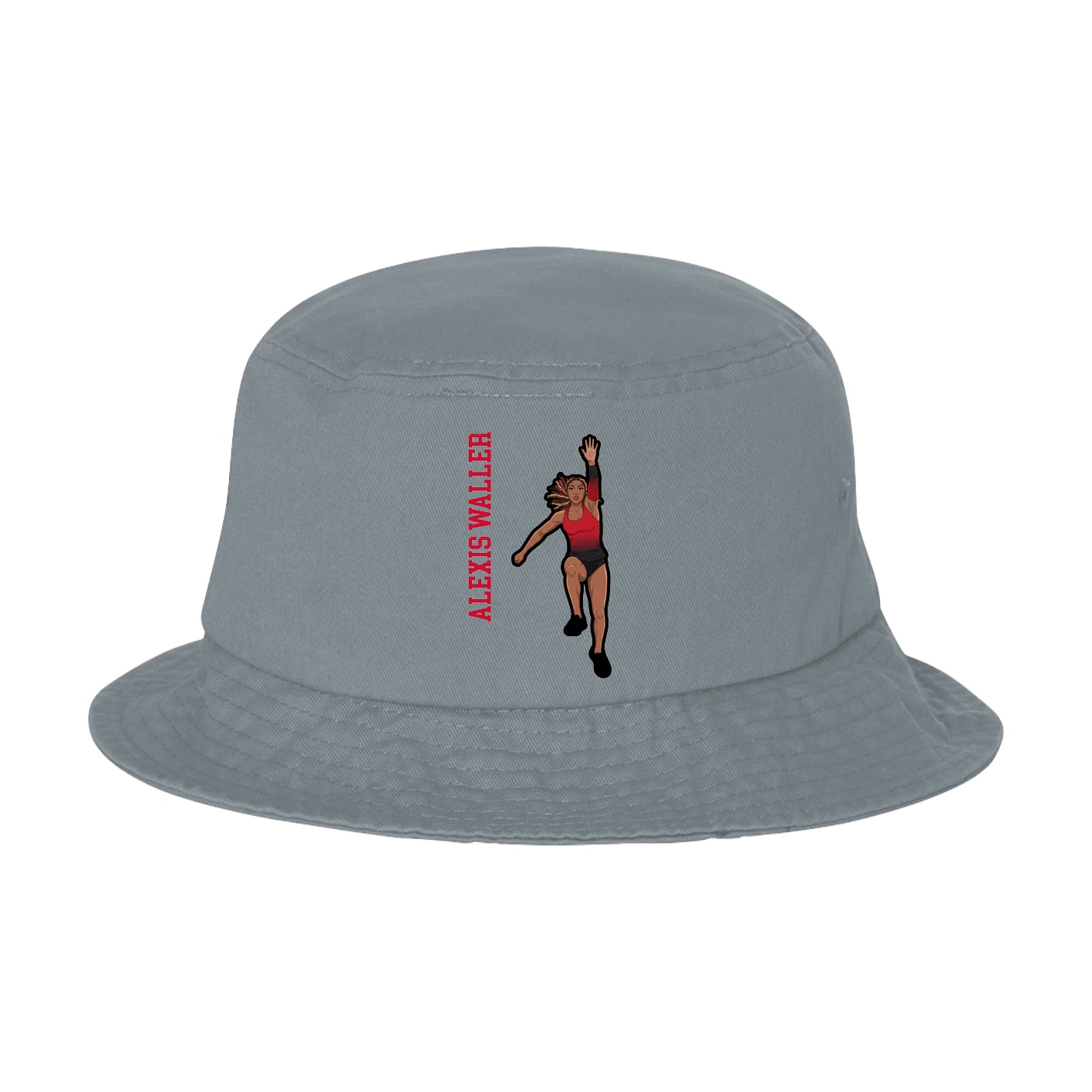 Bucket Cap — Name Vertical in Grey
