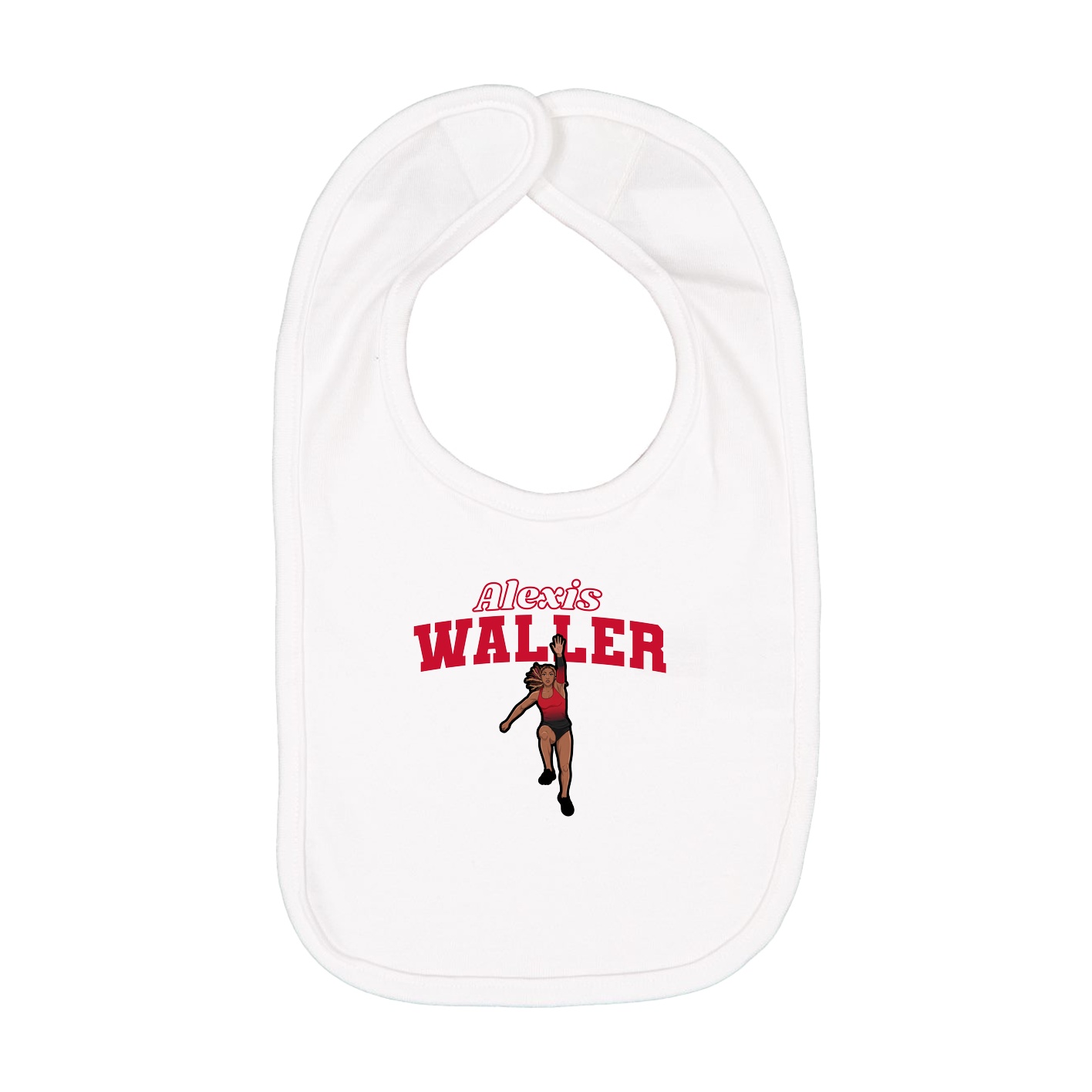 Infant Bib — Name Arch in White