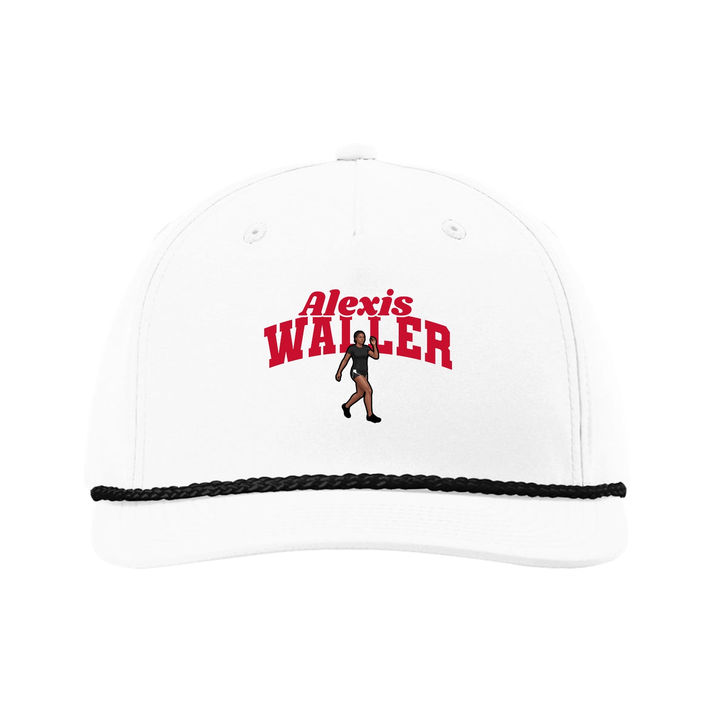 Five-Panel Classic Rope Cap — Signature Arch in White