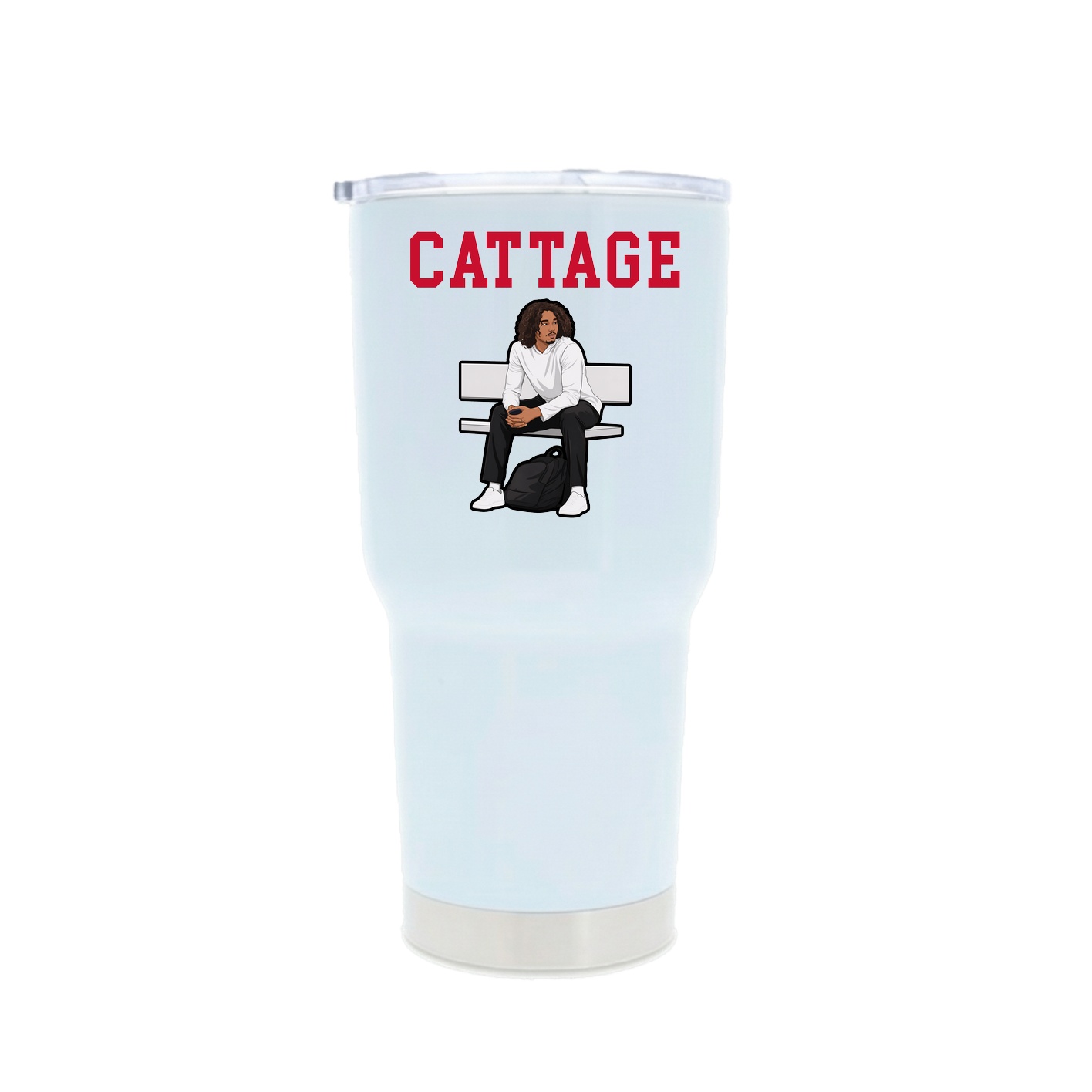30oz Stainless Steel Tumbler — Shirsey in White