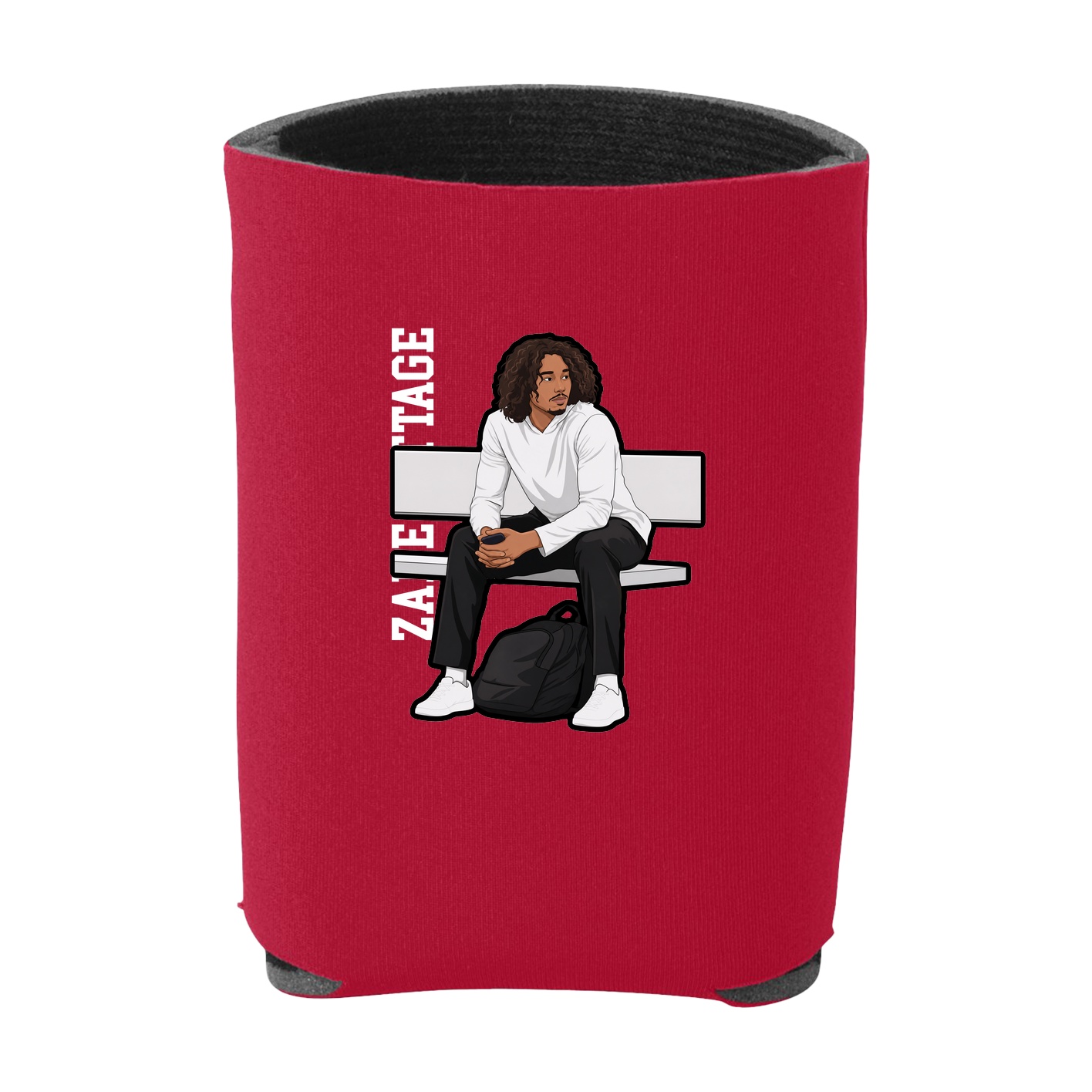 Can Holder — Name Vertical in Red