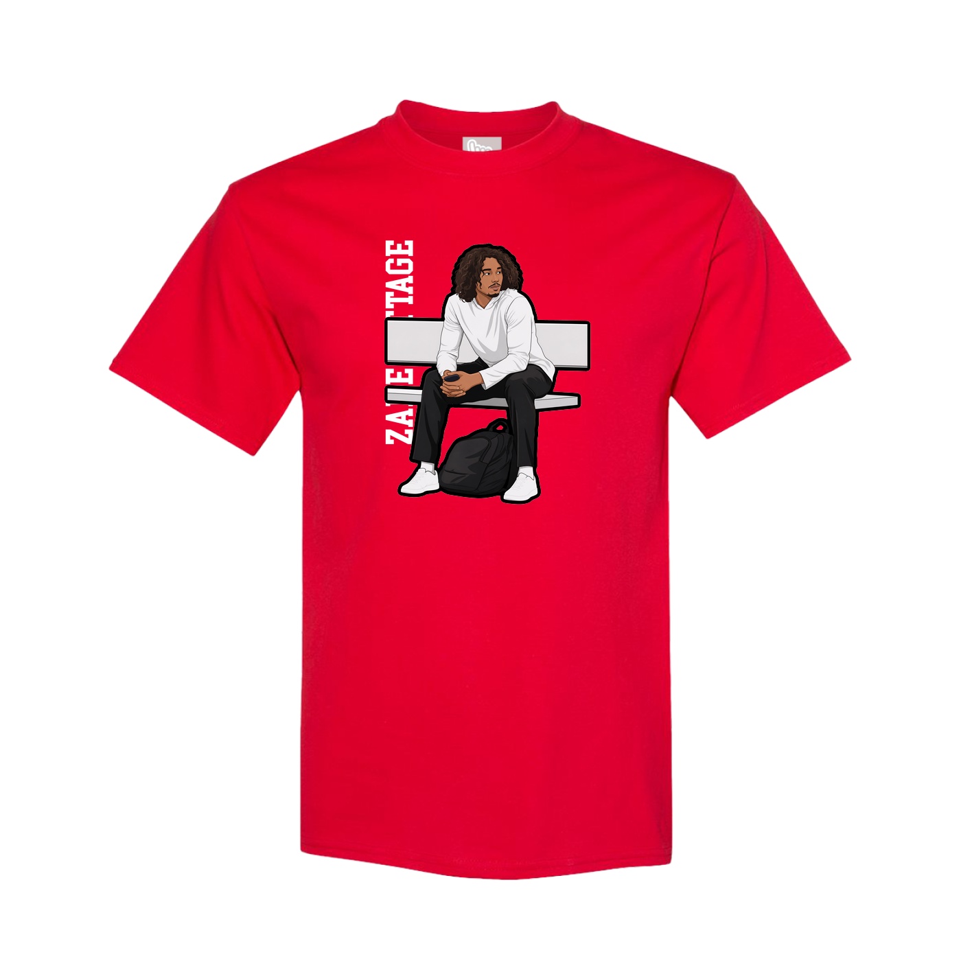 Tee — Name Vertical in Red