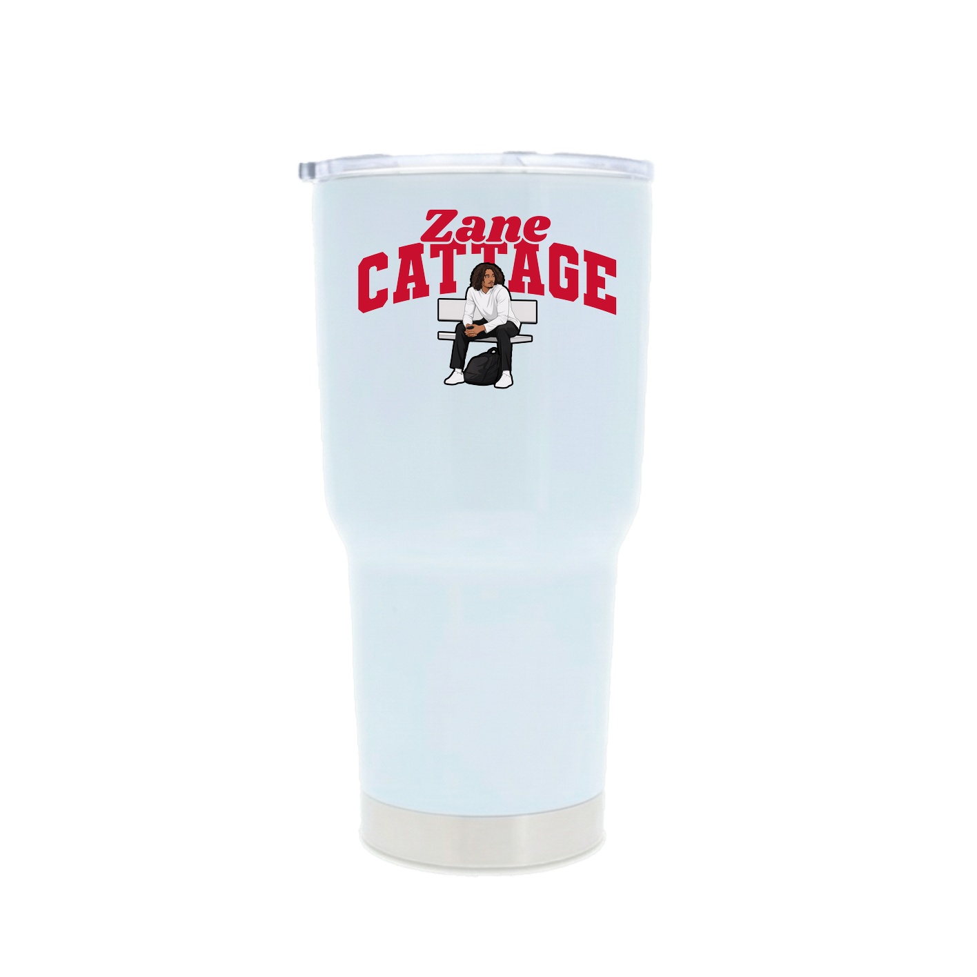 30oz Stainless Steel Tumbler — Signature Arch in White