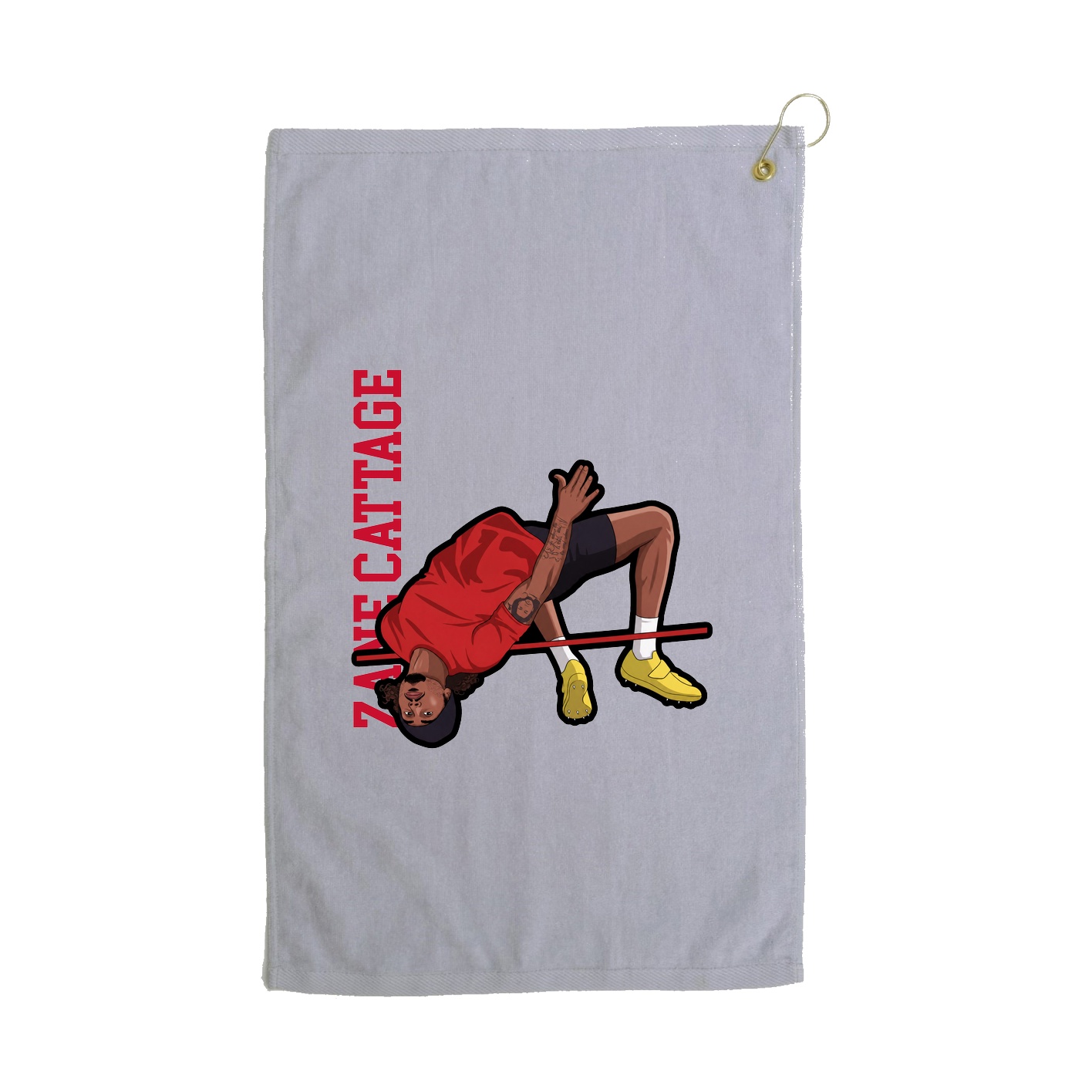 Golf Towel — Name Vertical in Grey