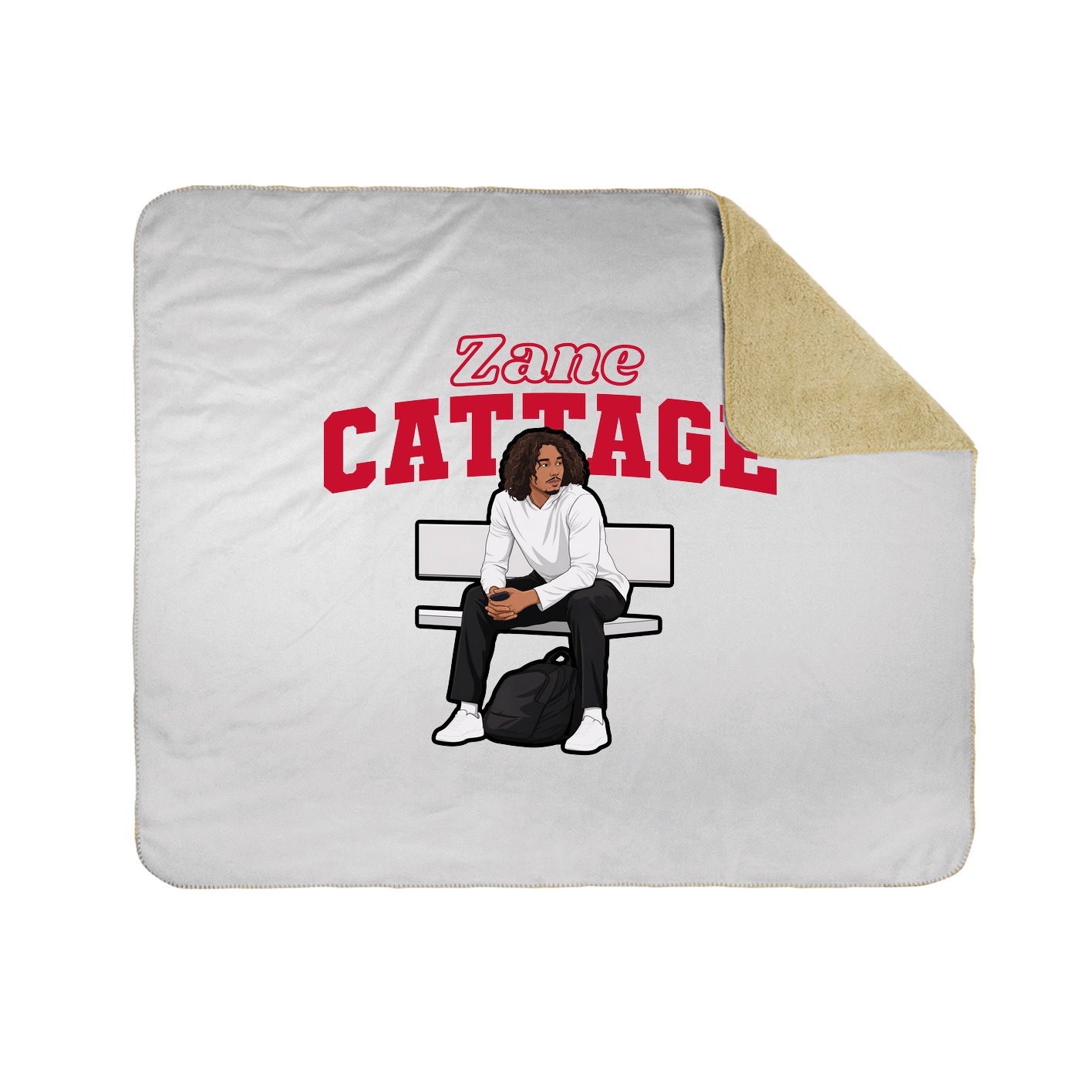 Throw Blanket — Name Arch in White