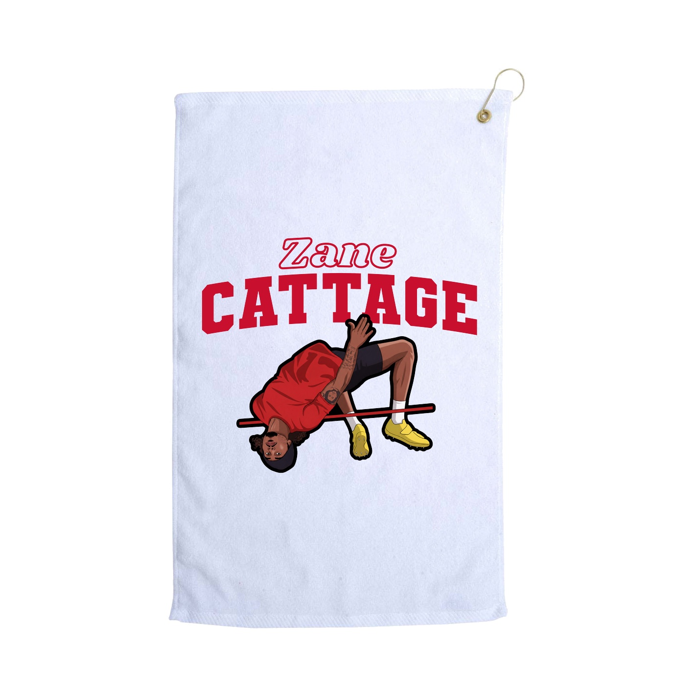 Golf Towel — Name Arch in White