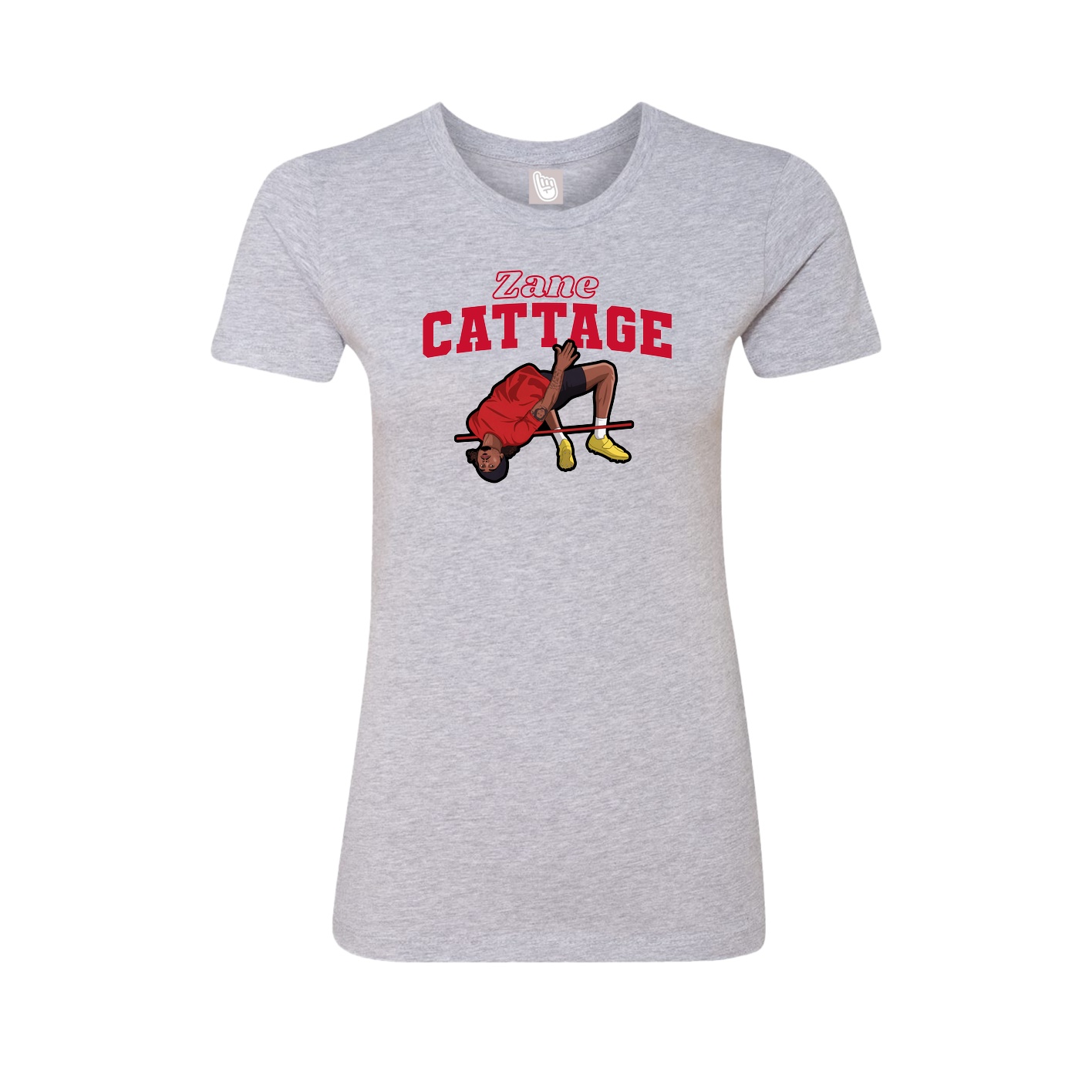 Fitted Women's Tee — Name Arch in Grey