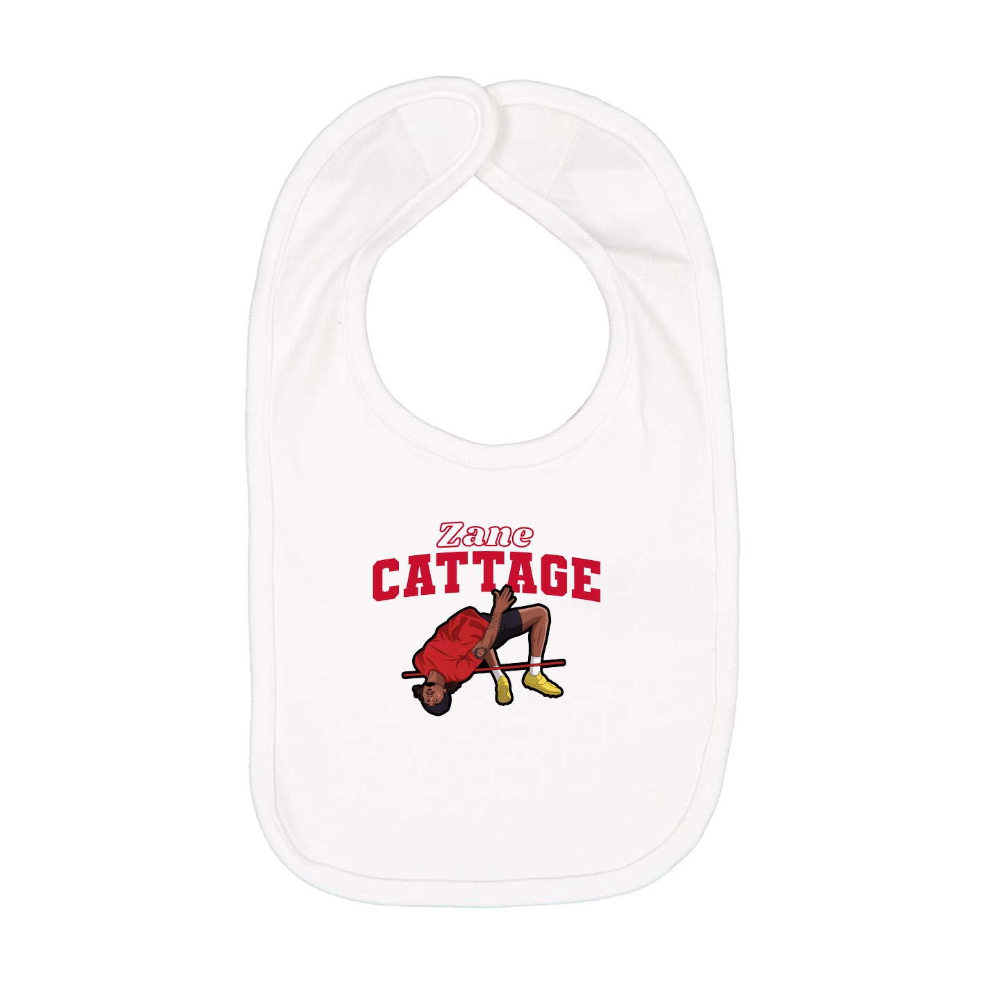 Infant Bib — Name Arch in White