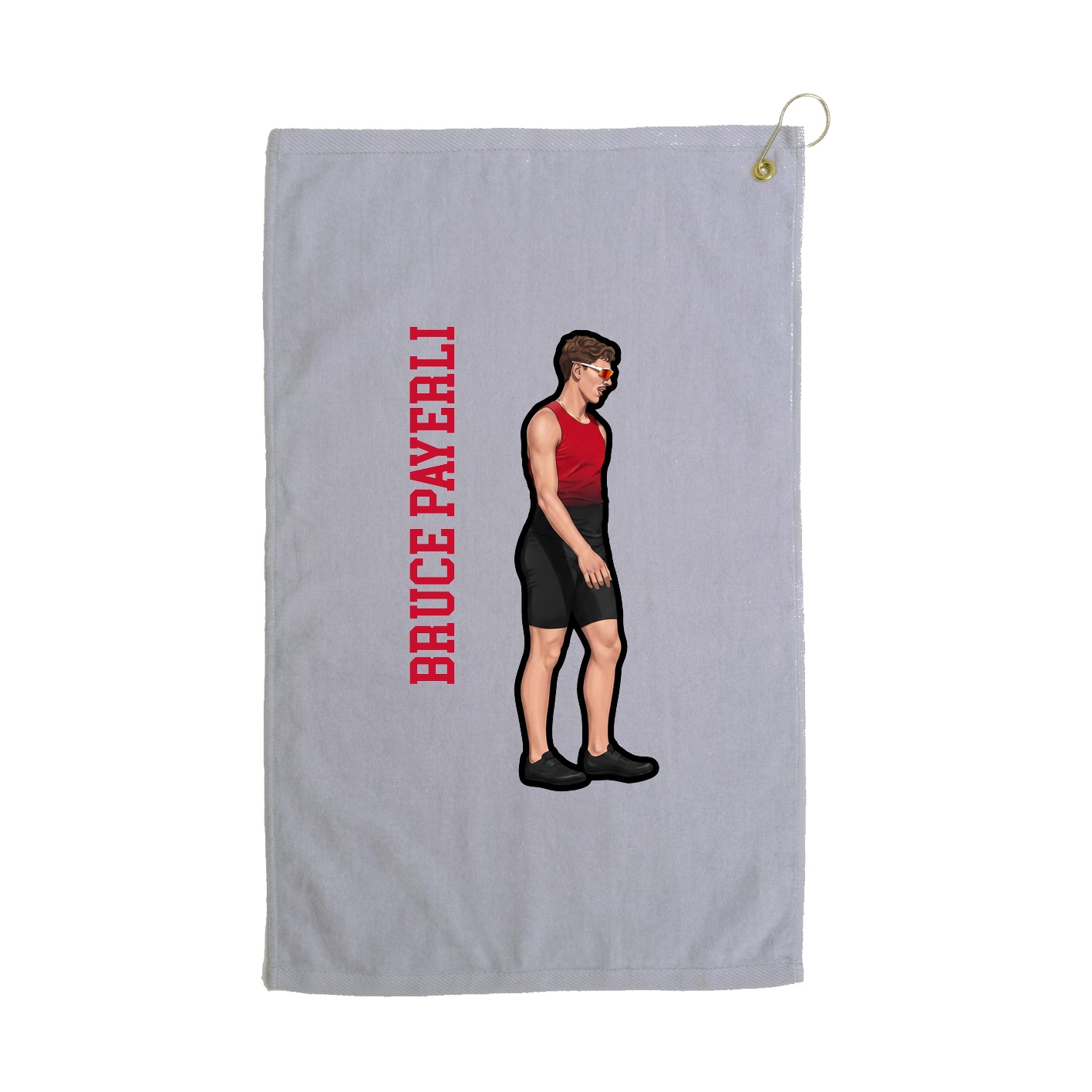 Golf Towel — Name Vertical in Grey