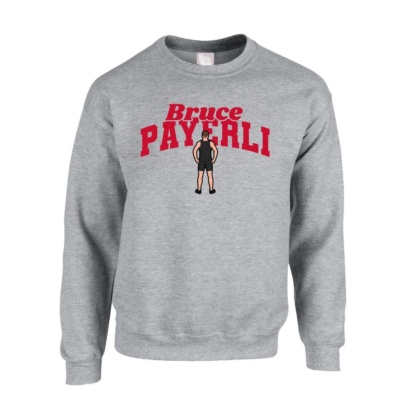 Fleece Crew — Signature Arch in Grey