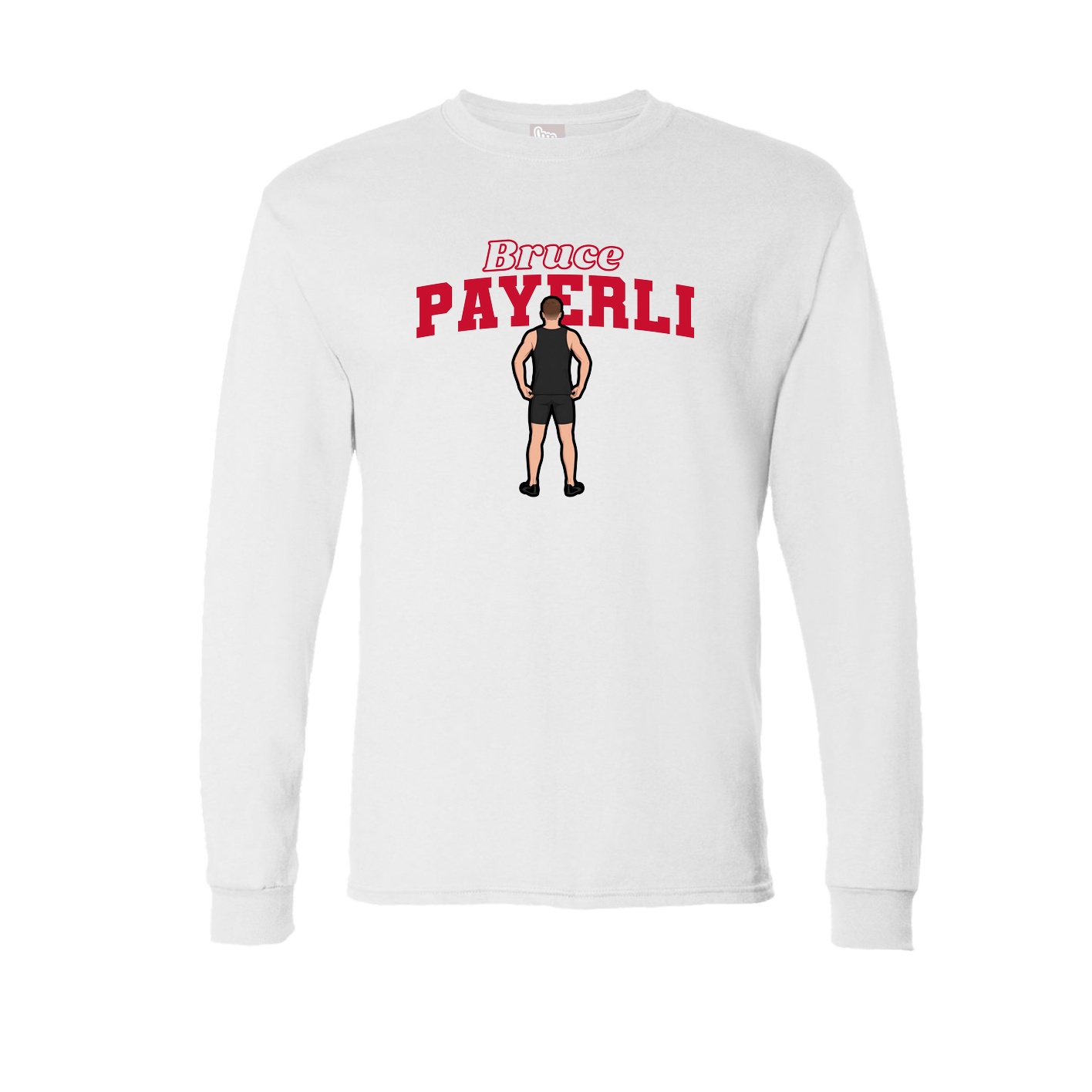 Long Sleeve Tee — Name Arch in White