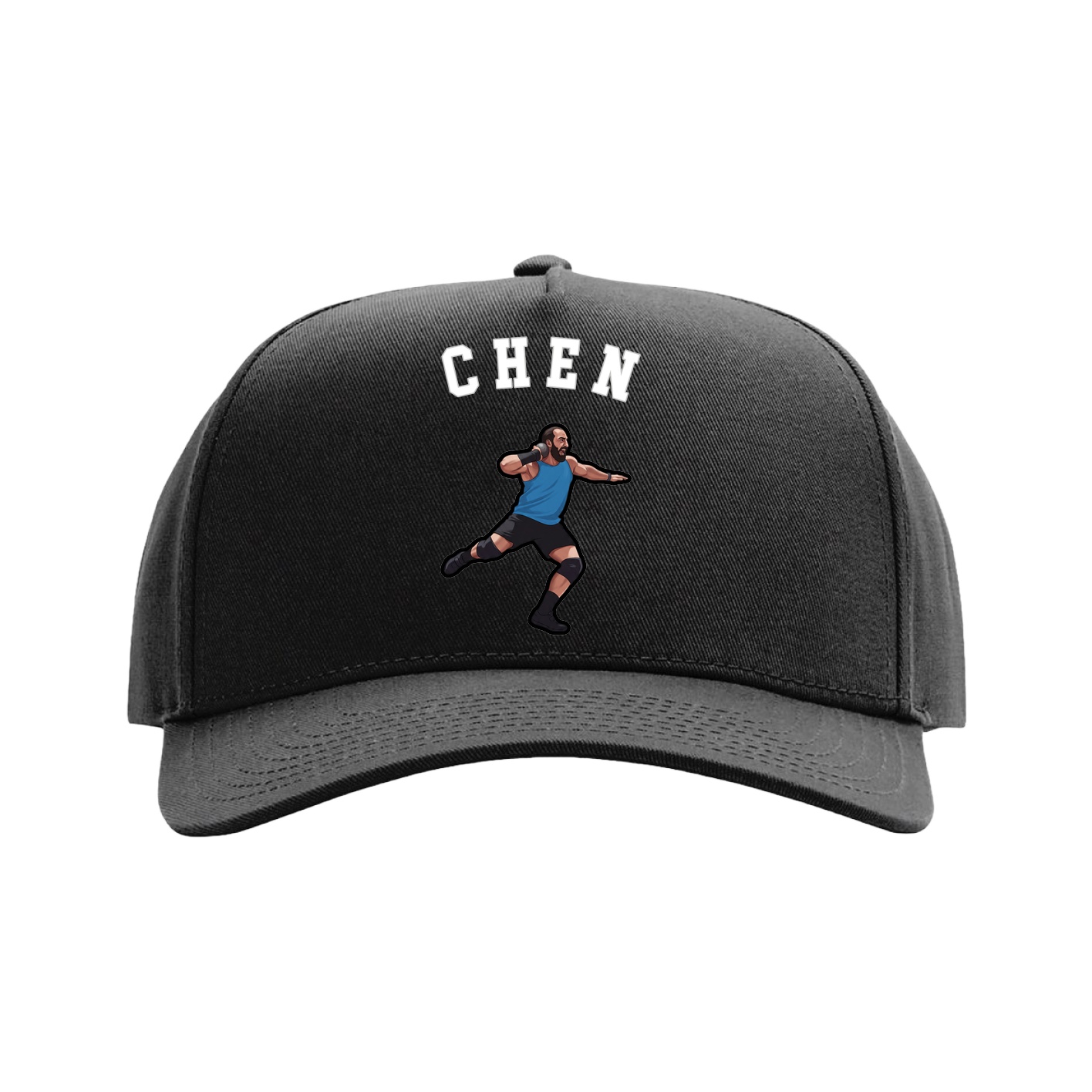 Full Fabric Five-Panel Champ Cap — Shirsey Arch in Black