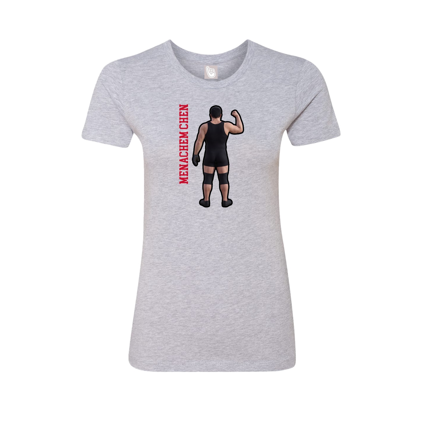 Fitted Women's Tee — Name Vertical in Grey