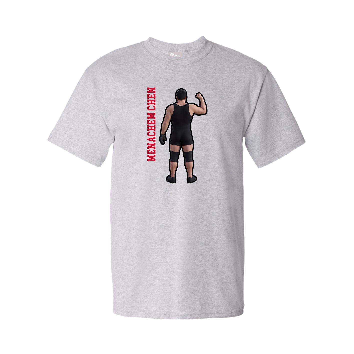 Youth Tee — Name Vertical in Grey