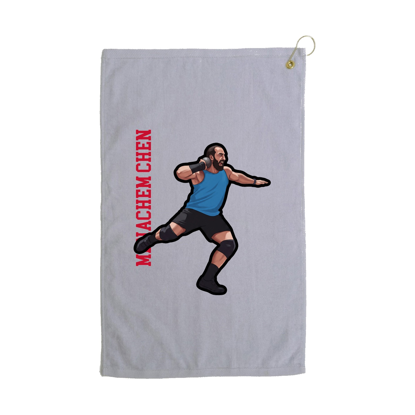 Golf Towel — Name Vertical in Grey