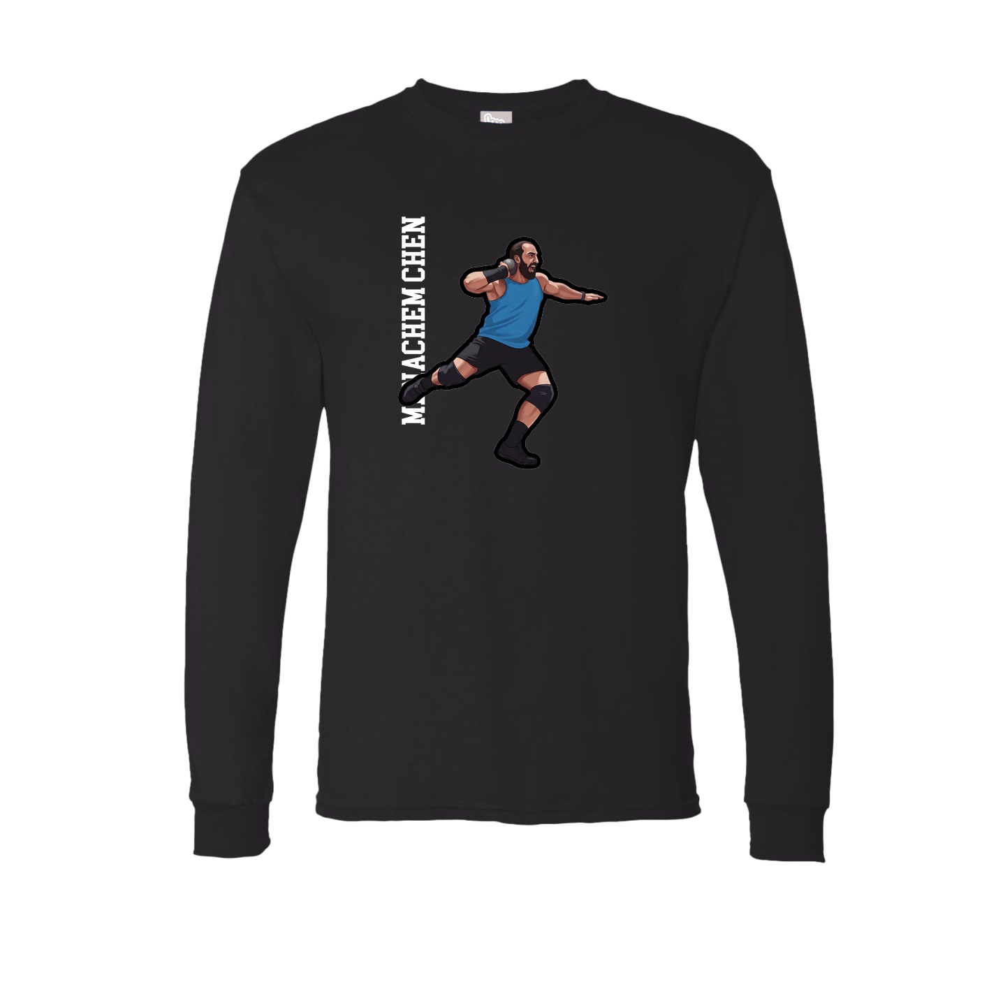 Long Sleeve Tee — Name Vertical in Black