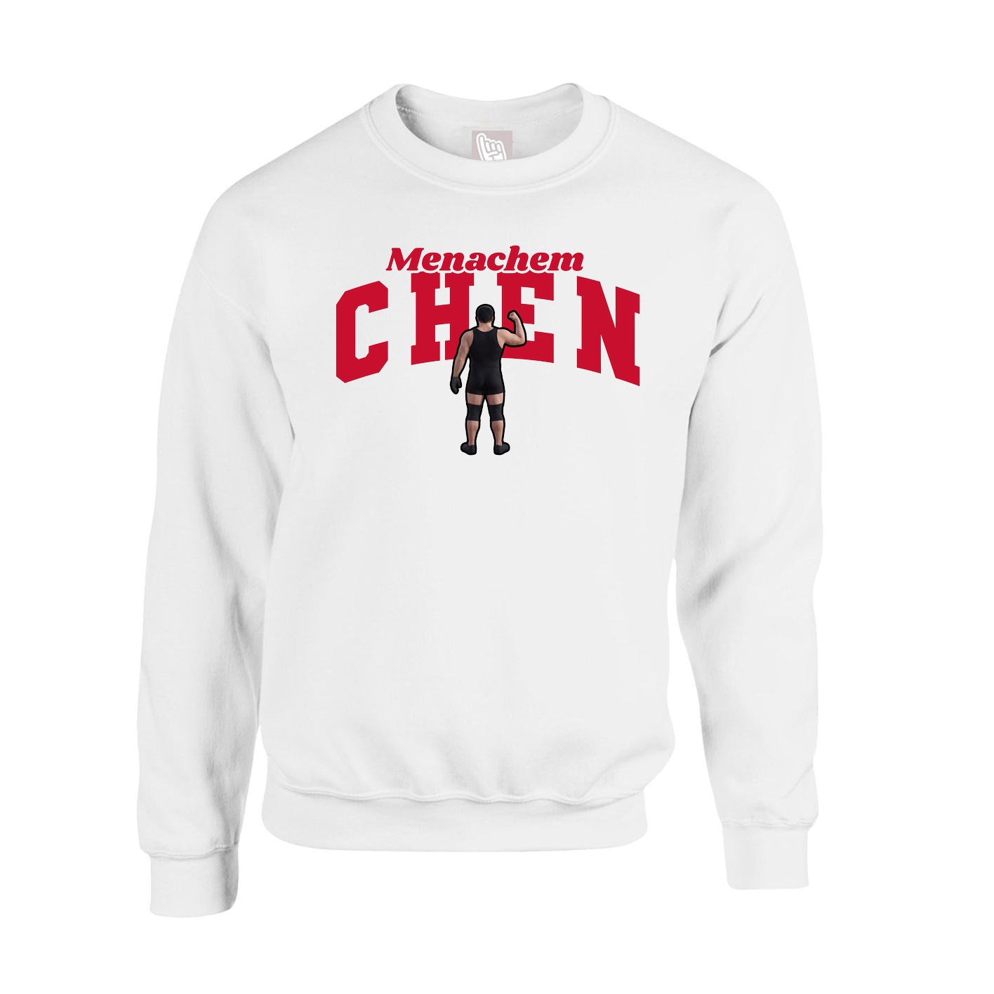 Fleece Crew — Signature Arch in White