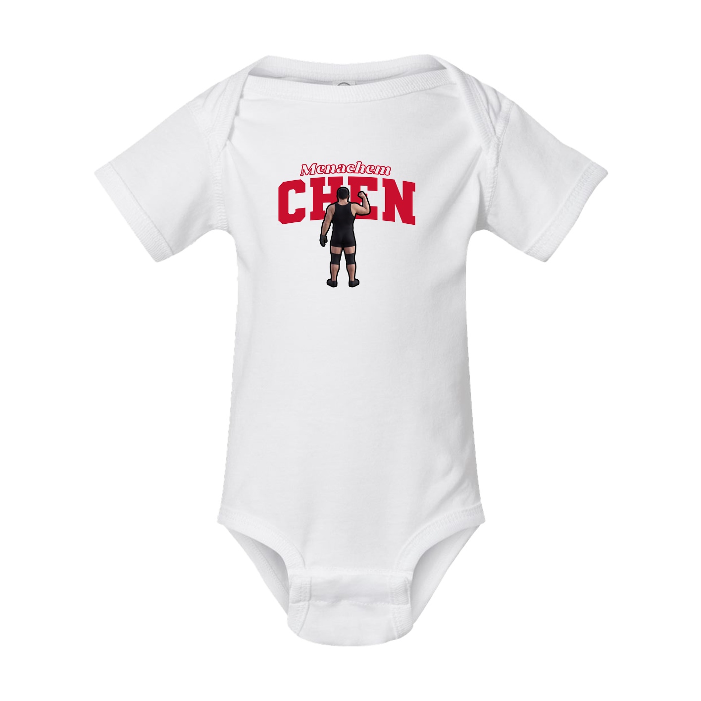 Baby Onesie — Name Arch in White