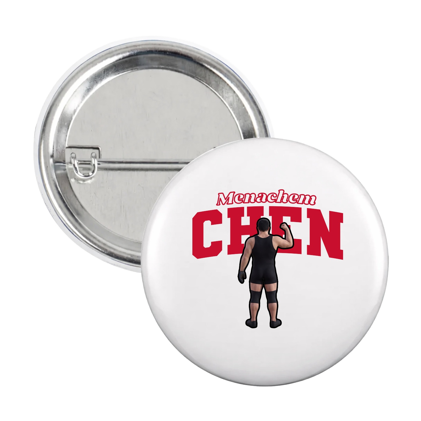 Game Day Button — Name Arch in White
