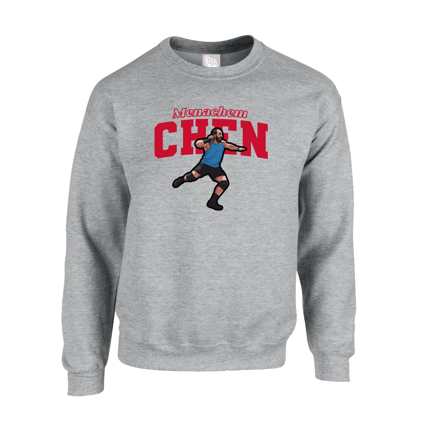 Fleece Crew — Name Arch in Grey