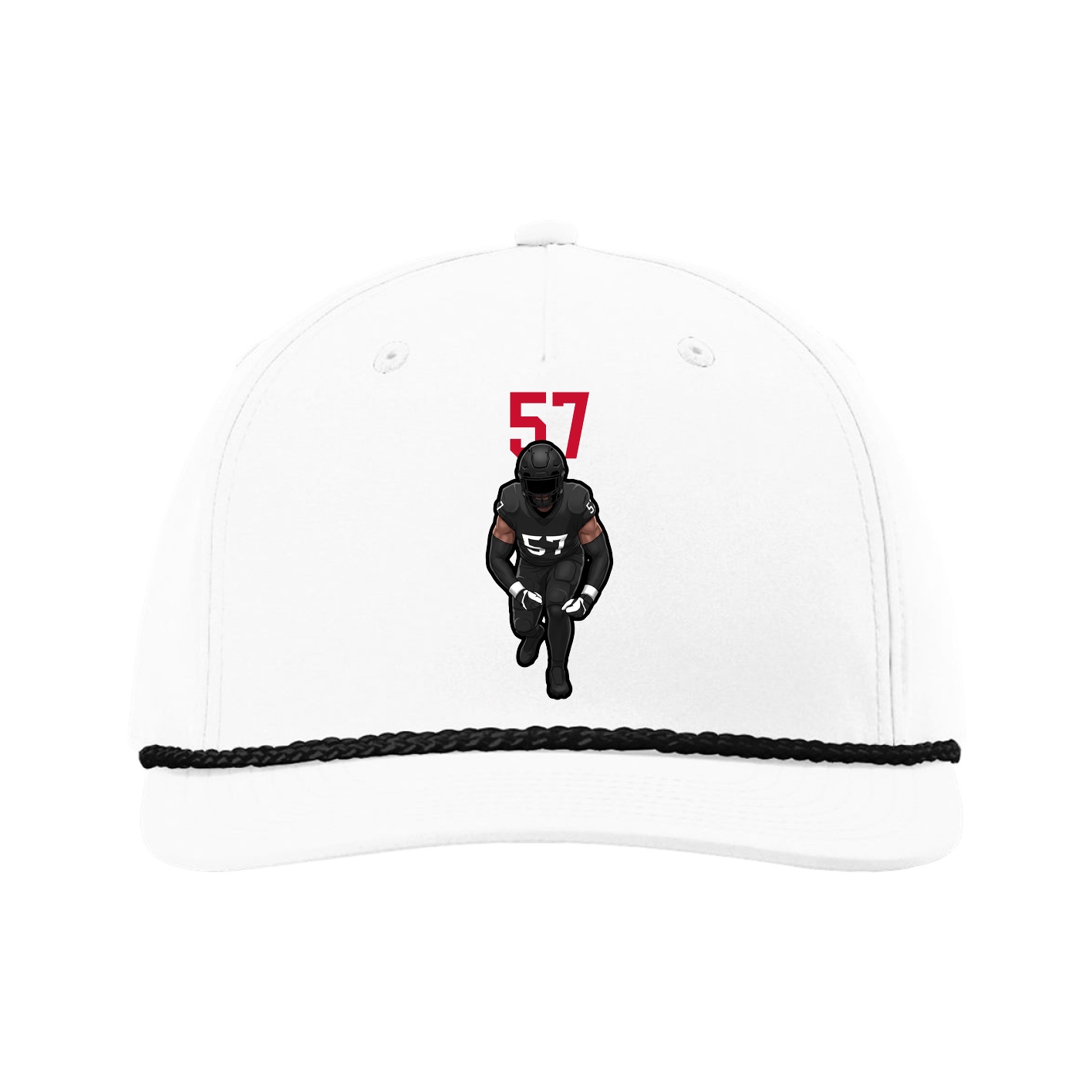 Five-Panel Classic Rope Cap — Number Top in White