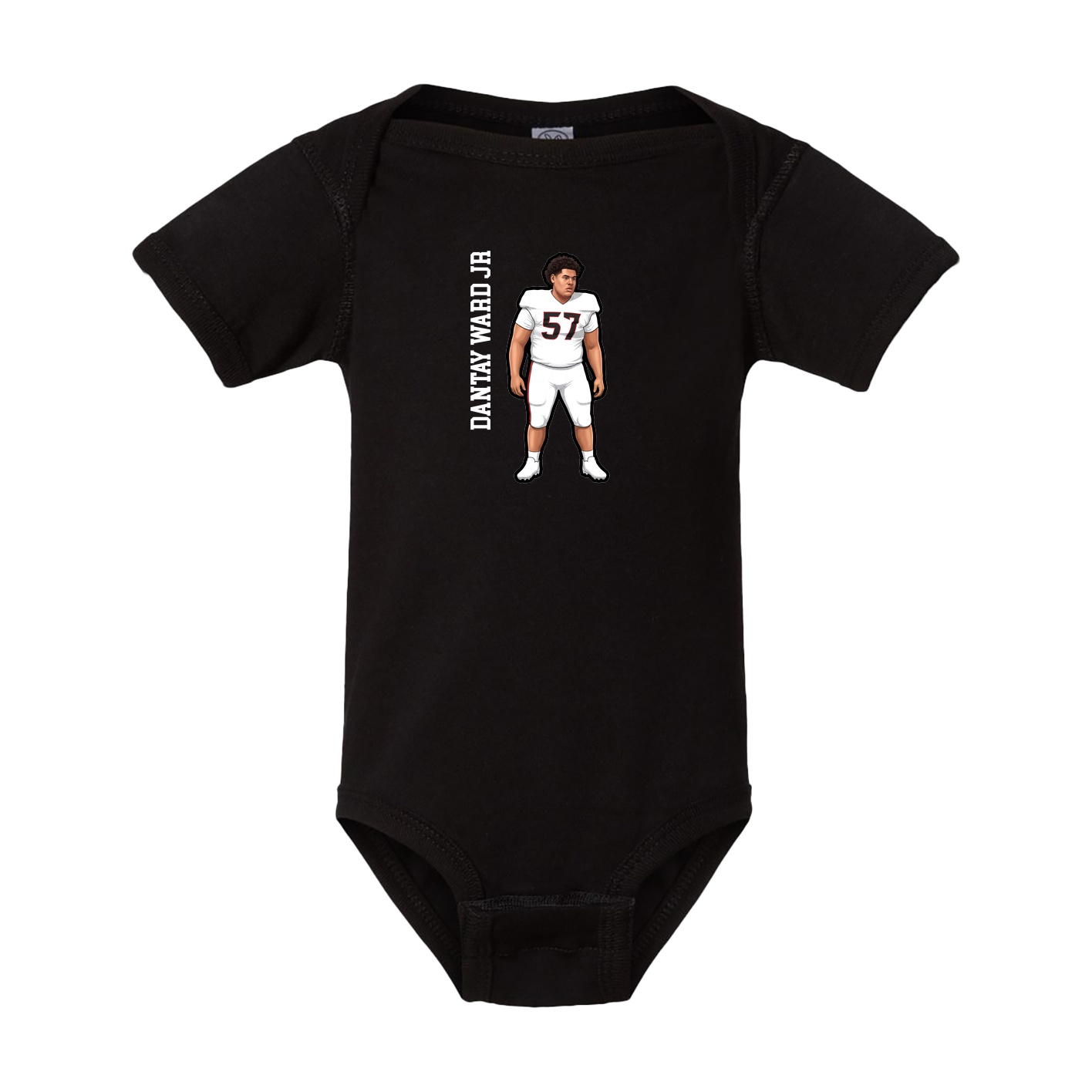 Baby Onesie — Name Vertical in Black