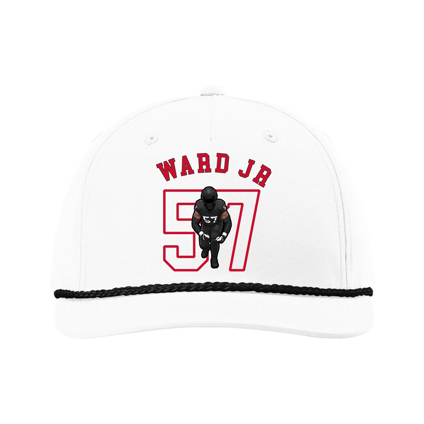 Five-Panel Classic Rope Cap — Shirsey Arch in White