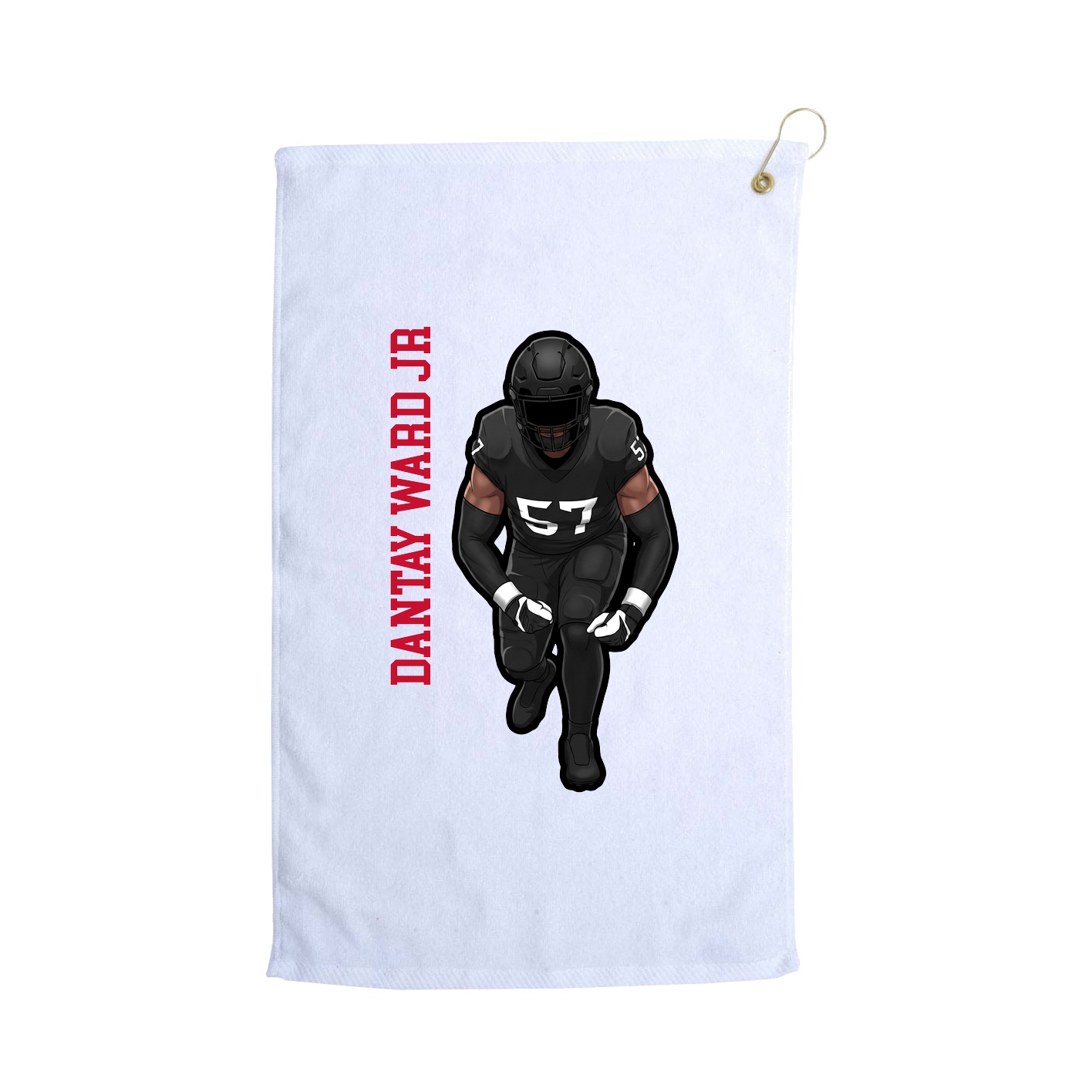 Golf Towel — Name Vertical in White