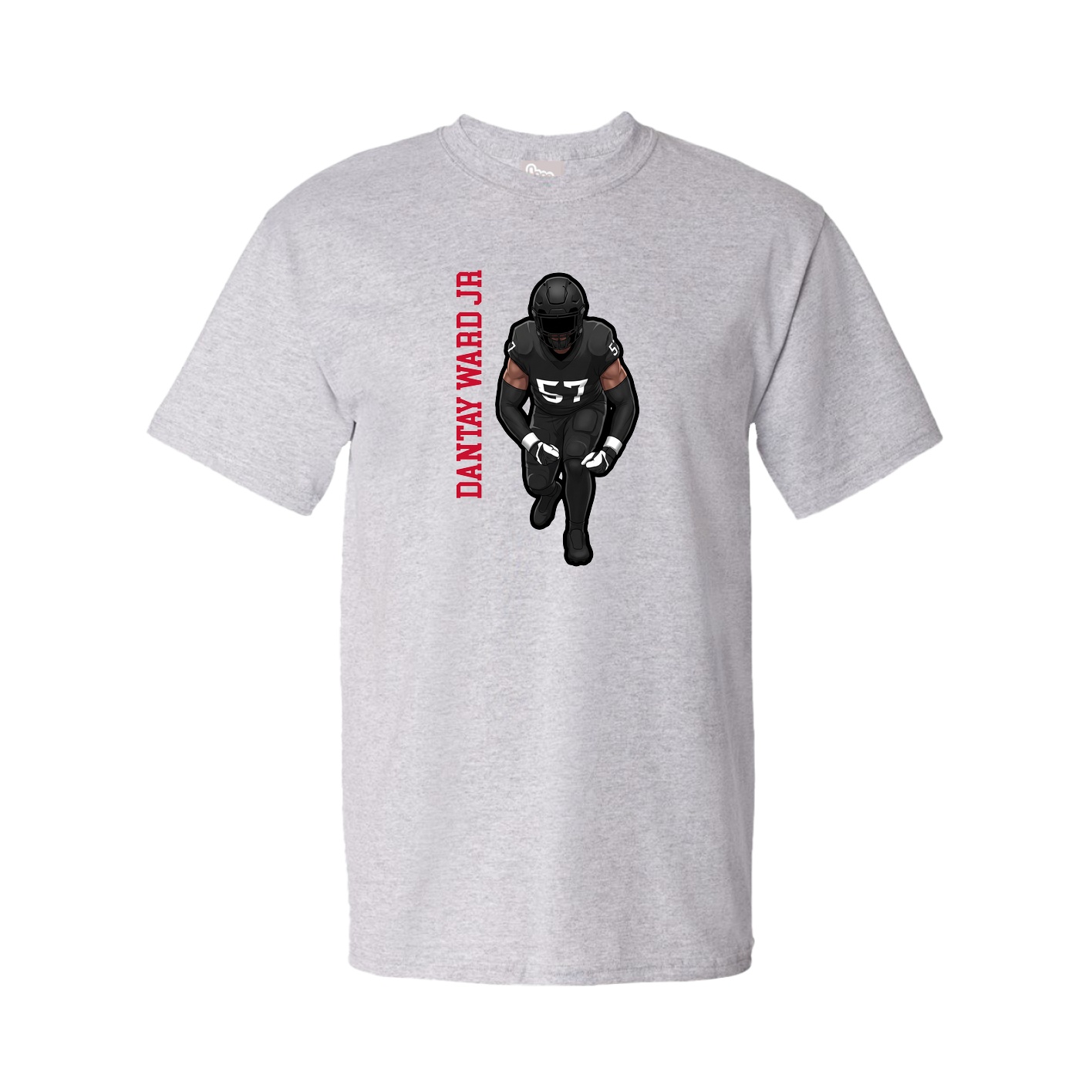Tee — Name Vertical in Grey