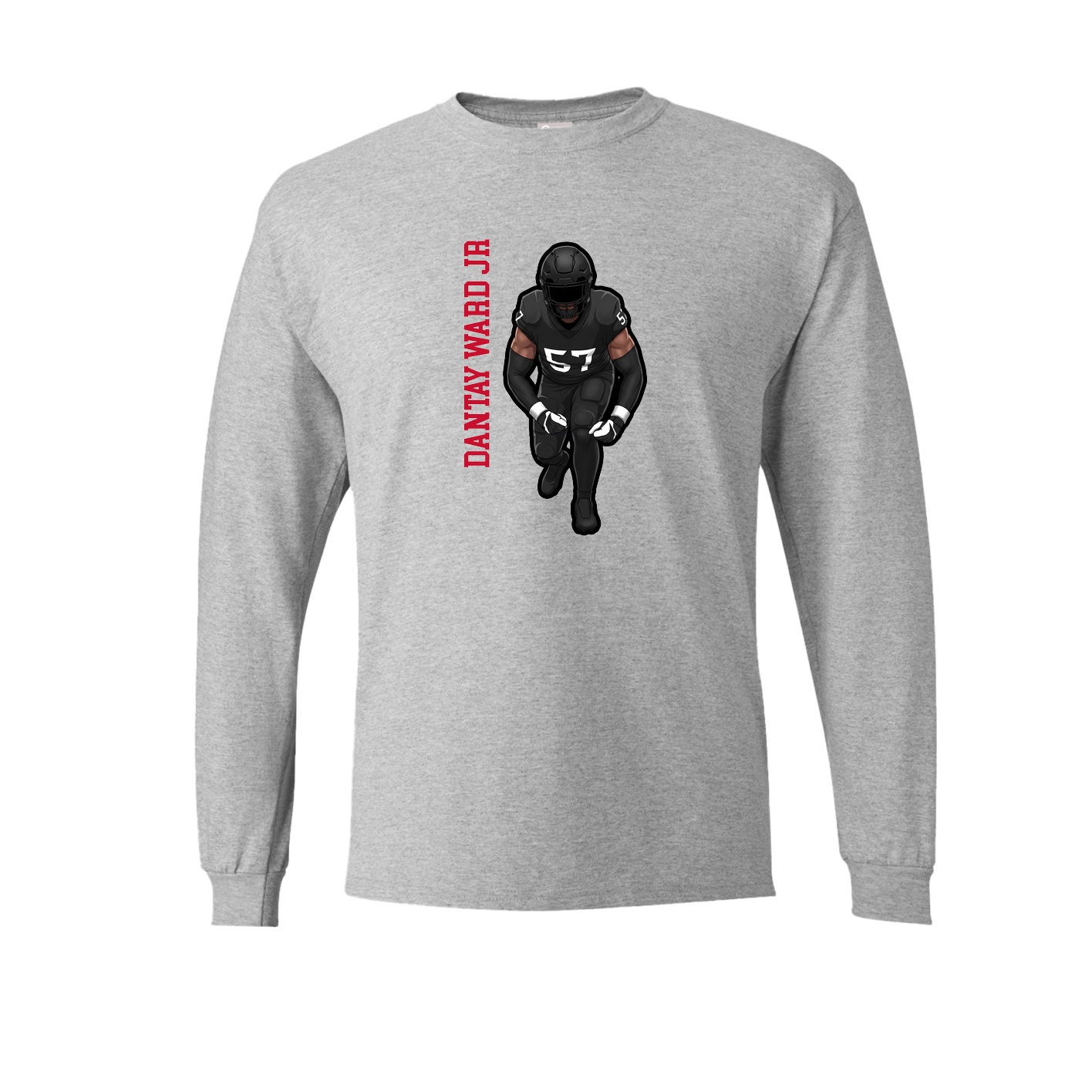 Long Sleeve Tee — Name Vertical in Grey