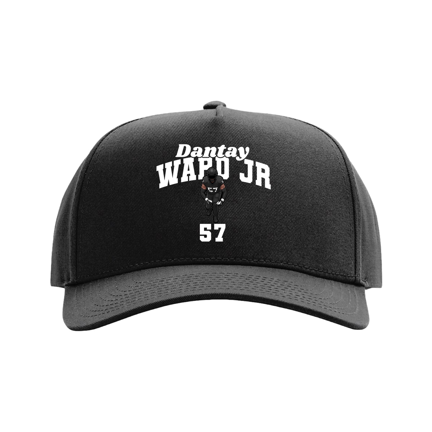 Full Fabric Five-Panel Champ Cap — Signature Arch in Black