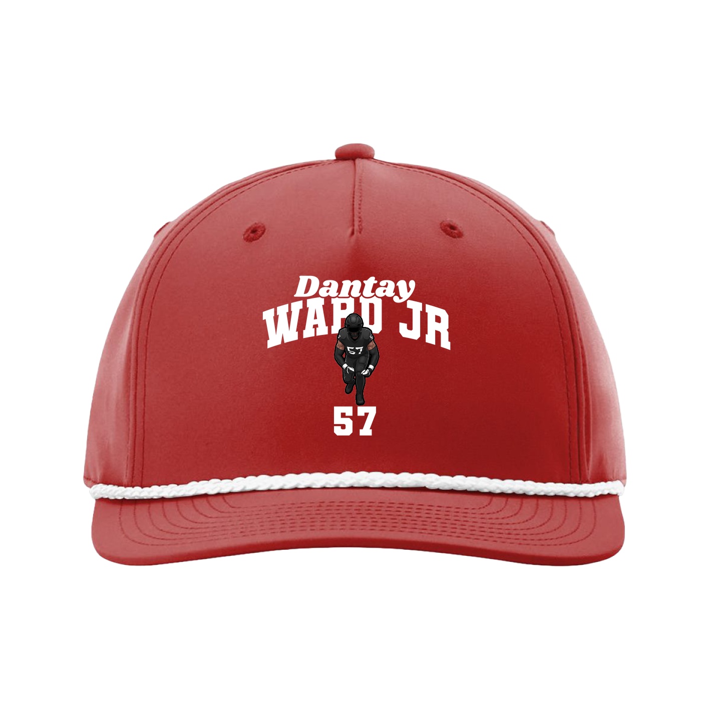 Five-Panel Classic Rope Cap — Signature Arch in Red