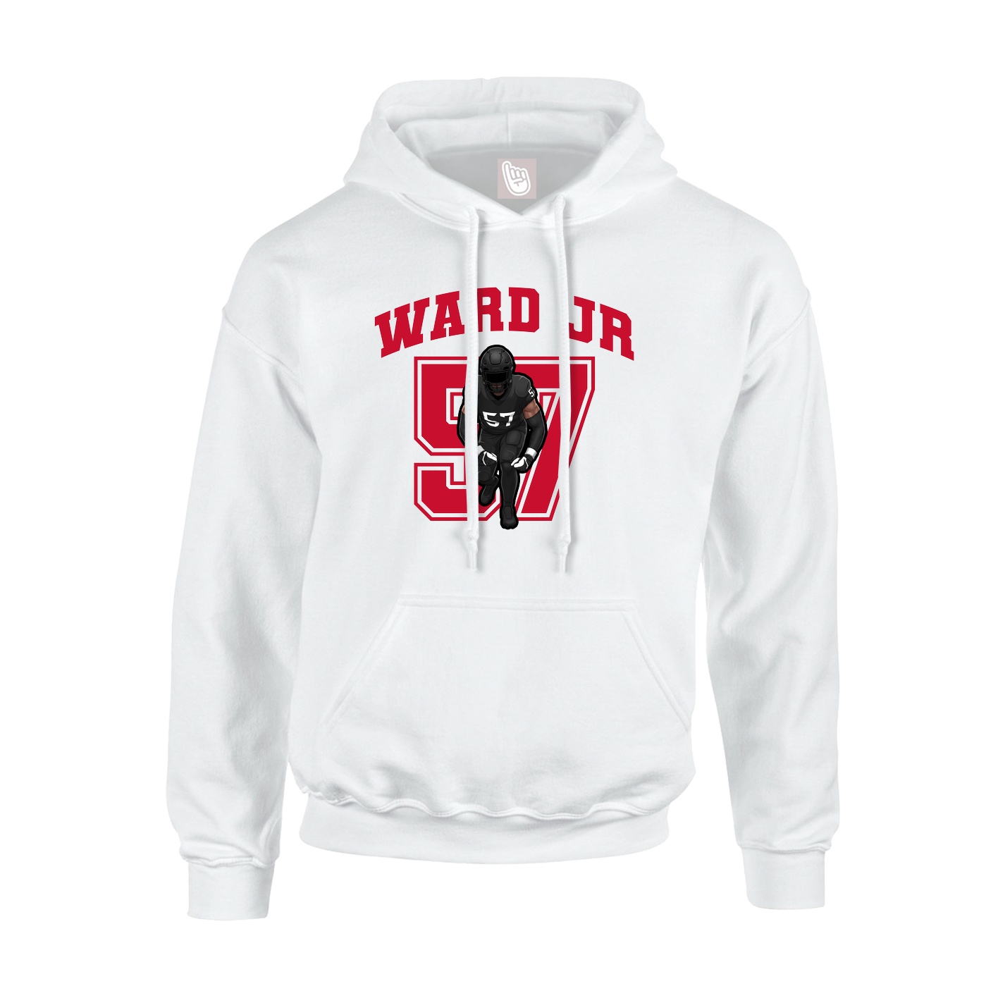 Youth Hoodie — Number in White