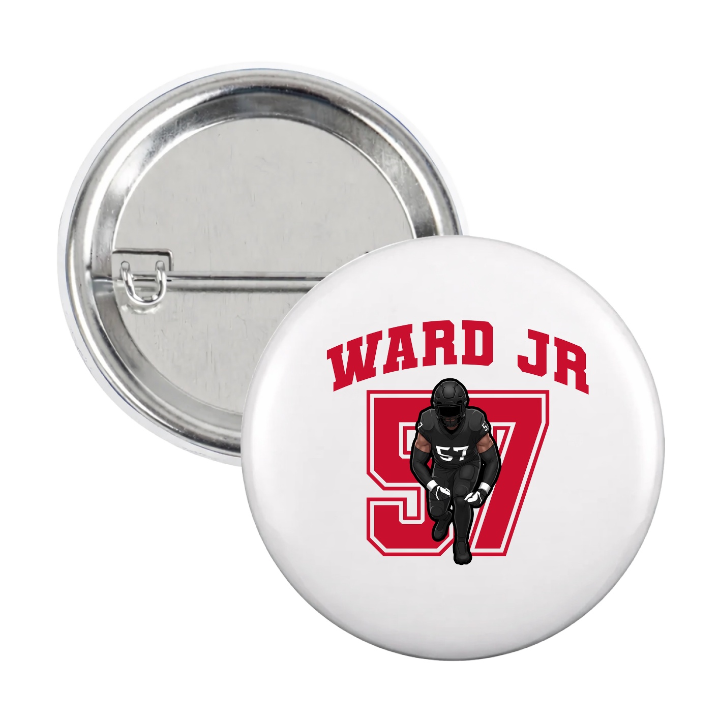 Game Day Button — Number in White