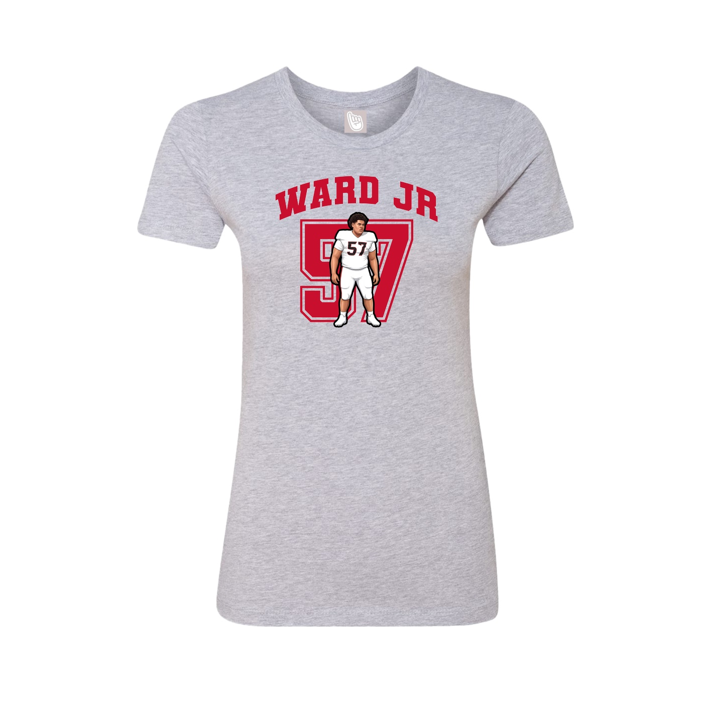 Fitted Women's Tee — Number in Grey