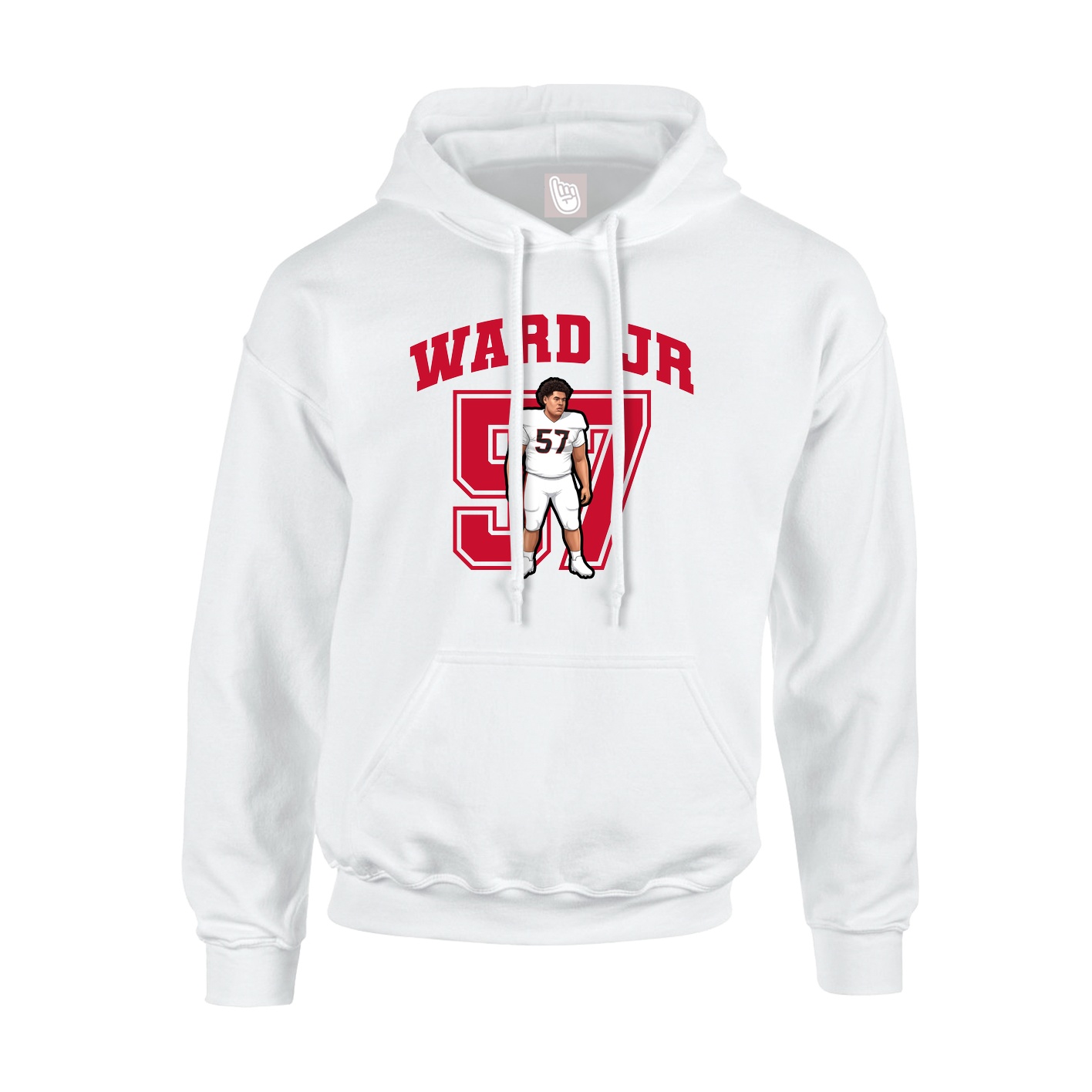 Hoodie — Number in White
