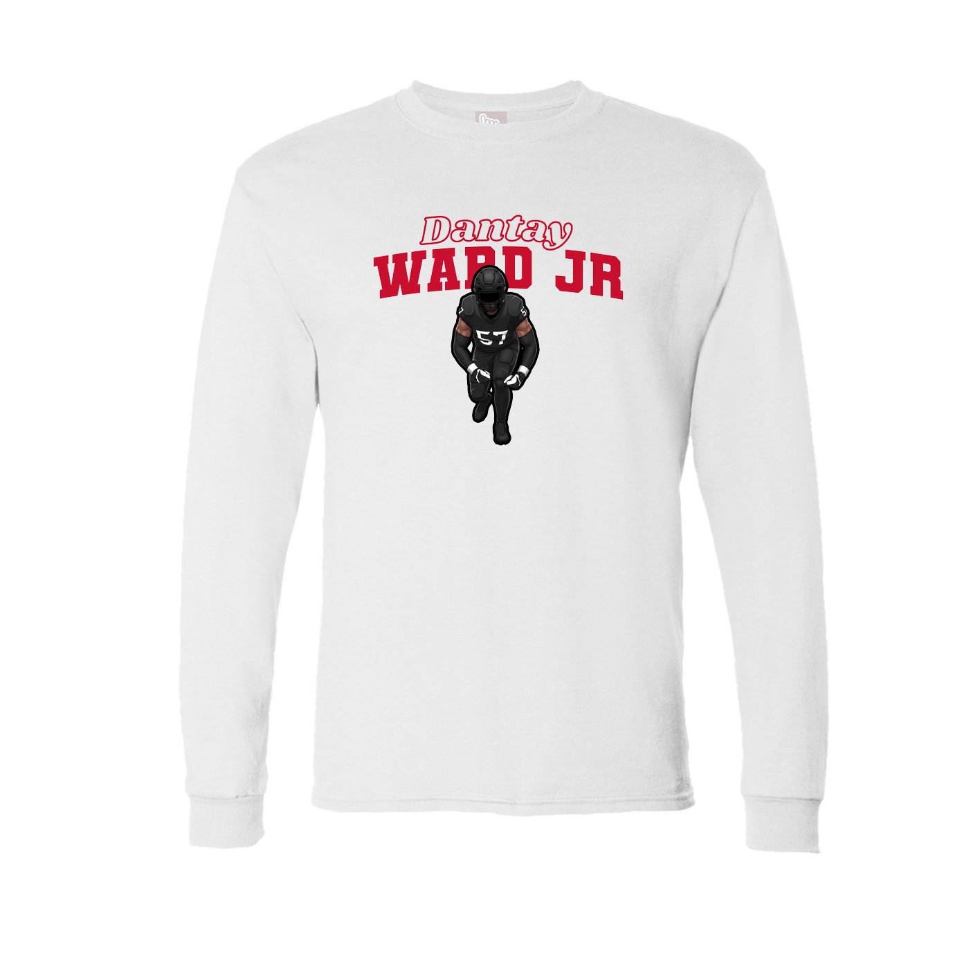 Long Sleeve Tee — Name Arch in White