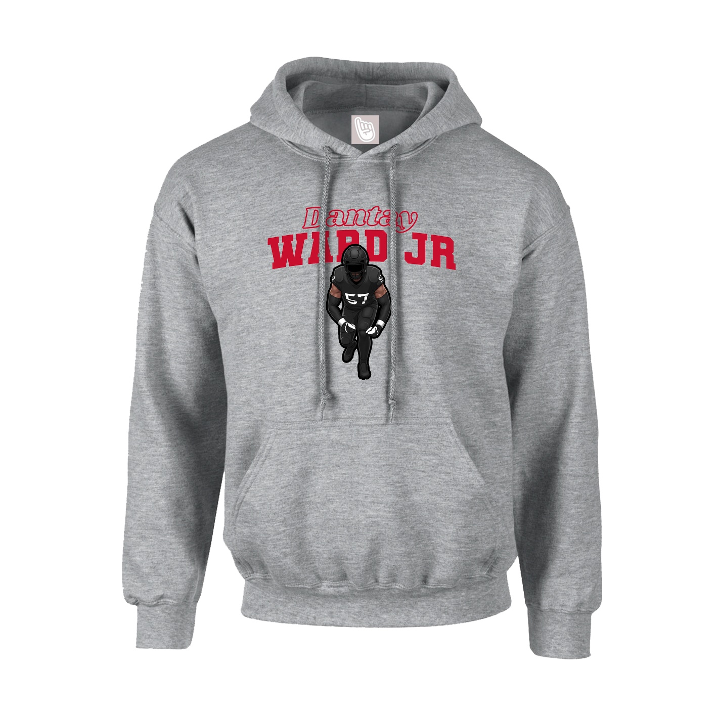 Hoodie — Name Arch in Grey