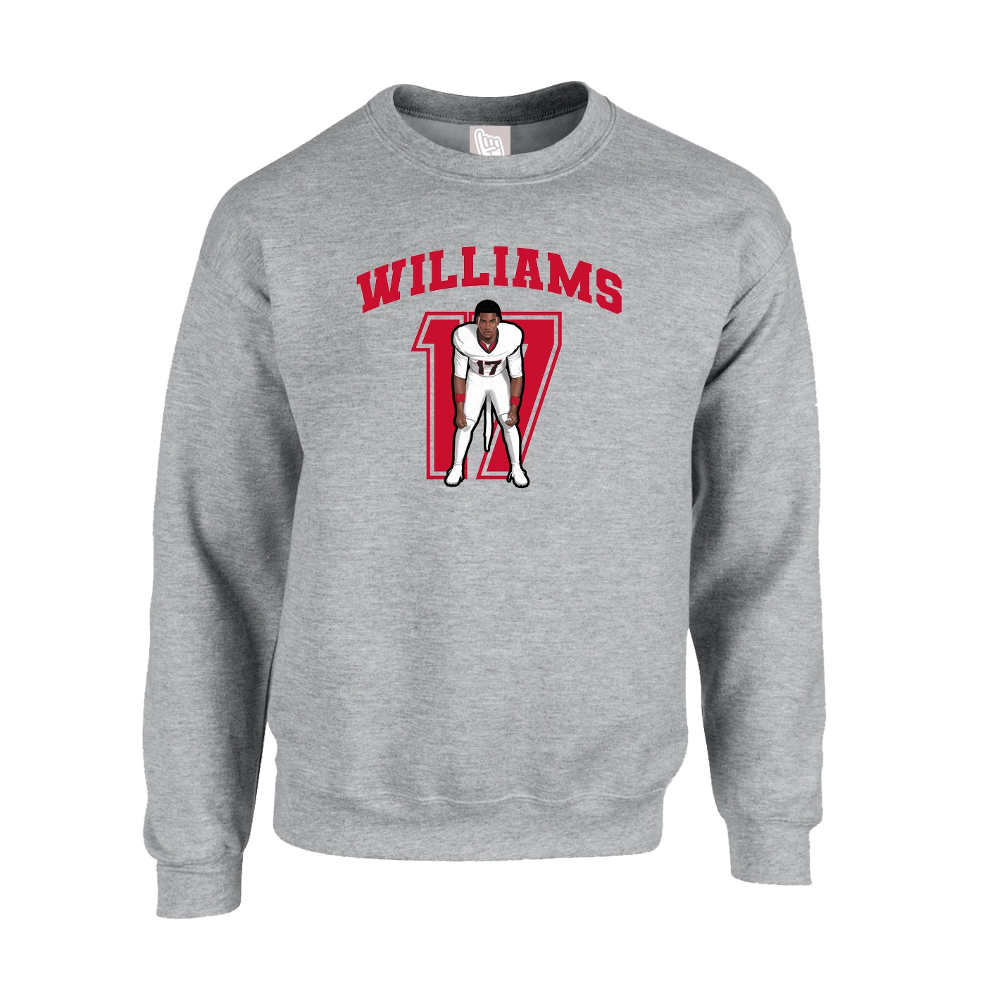 Fleece Crew — Number in Grey