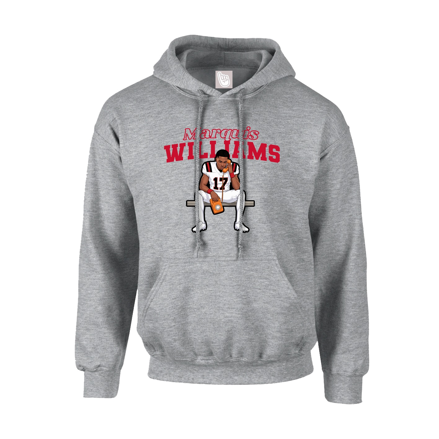Hoodie — Name Arch in Grey