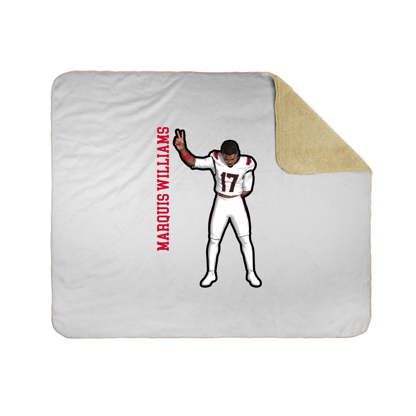 Throw Blanket — Name Vertical in White