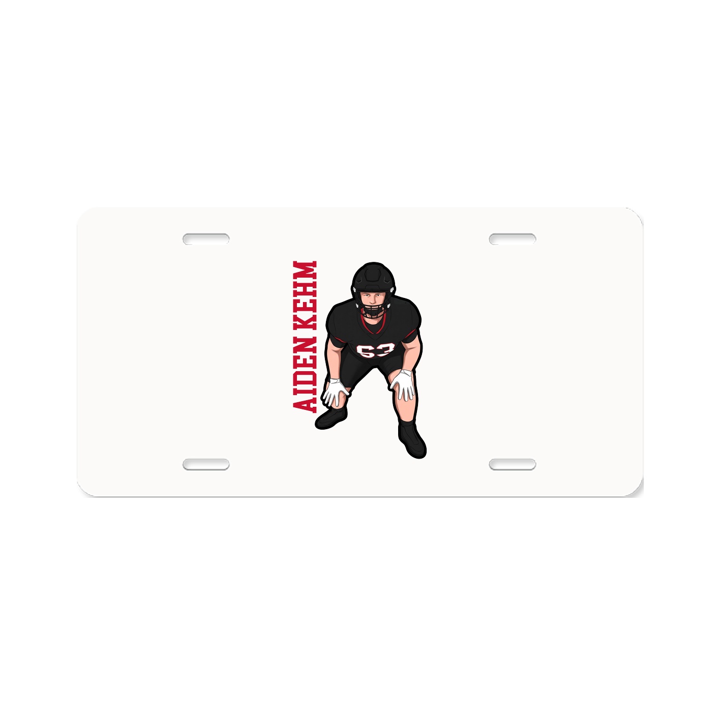 License Plate — Name Vertical in Classic
