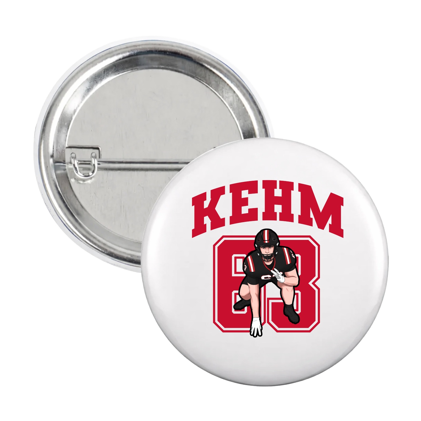 Game Day Button — Number in White