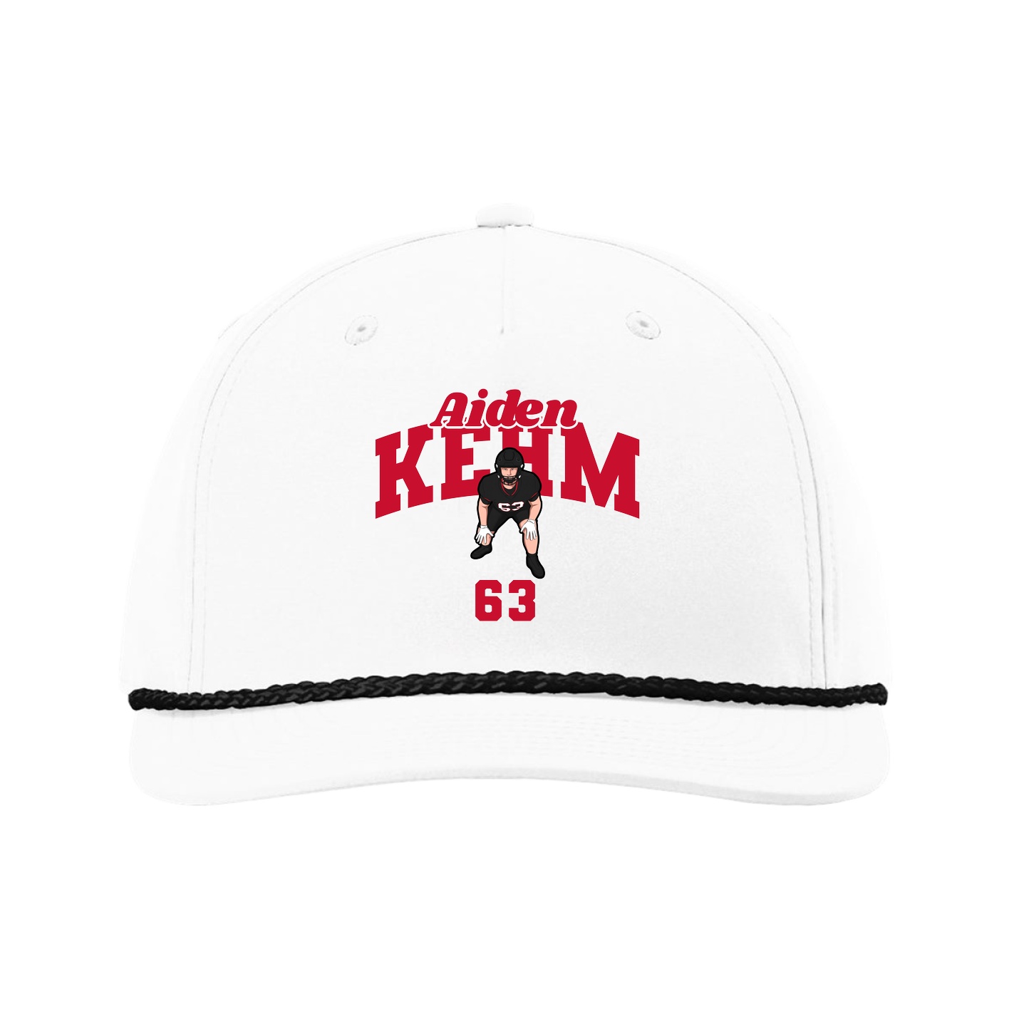 Five-Panel Classic Rope Cap — Signature Arch in White