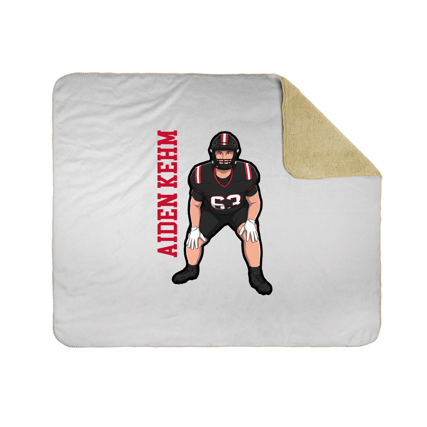 Throw Blanket — Name Vertical in White